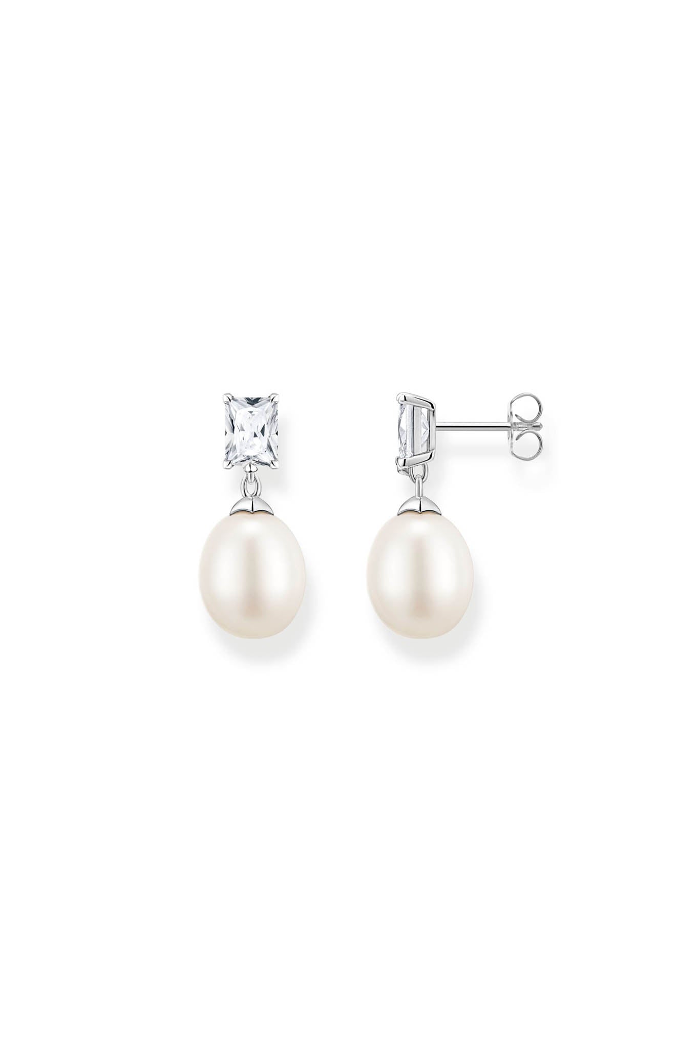 Thomas Sabo Pear Drop with white stones hopeiset korvakorut Default Title