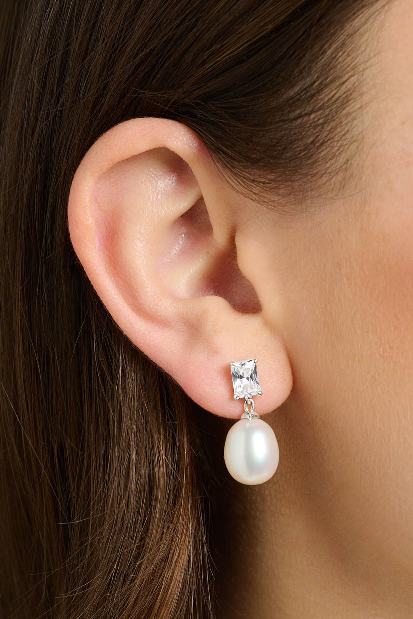 Thomas Sabo Pear Drop with white stones hopeiset korvakorut Default Title