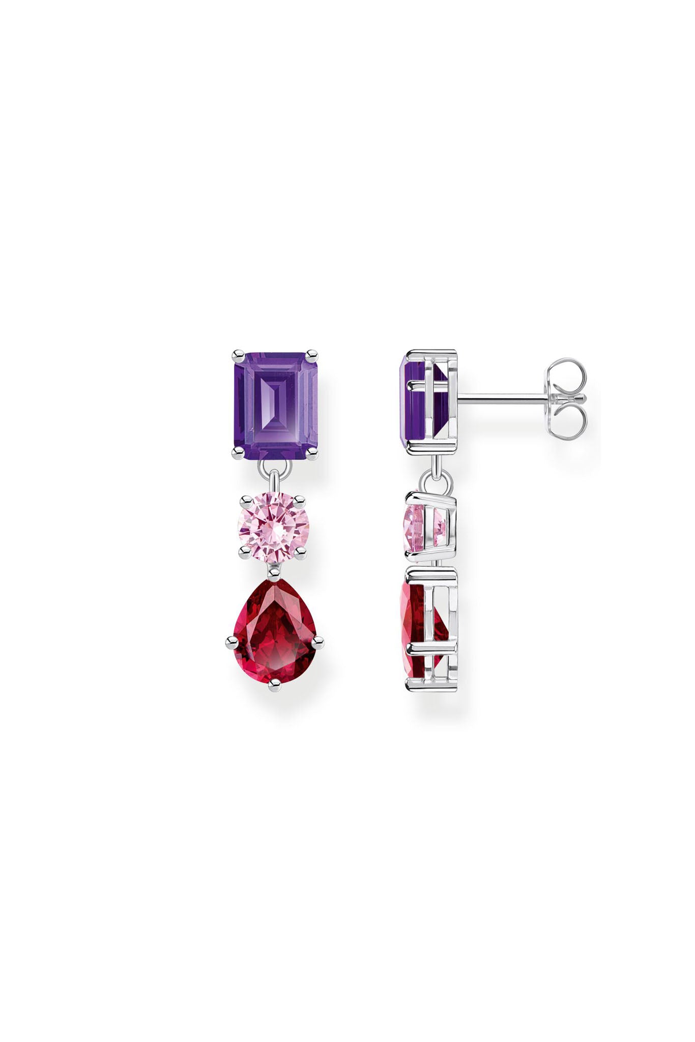 Thomas Sabo Various violet stones hopeiset korvakorut