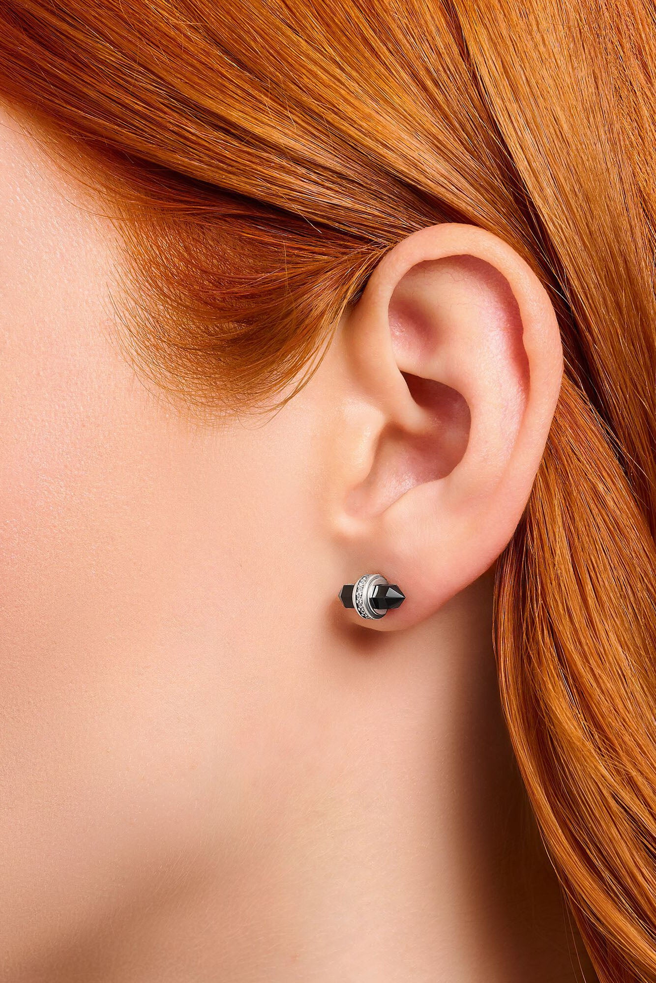 Thomas Sabo Hexagonal Onyx hopeiset korvakorut