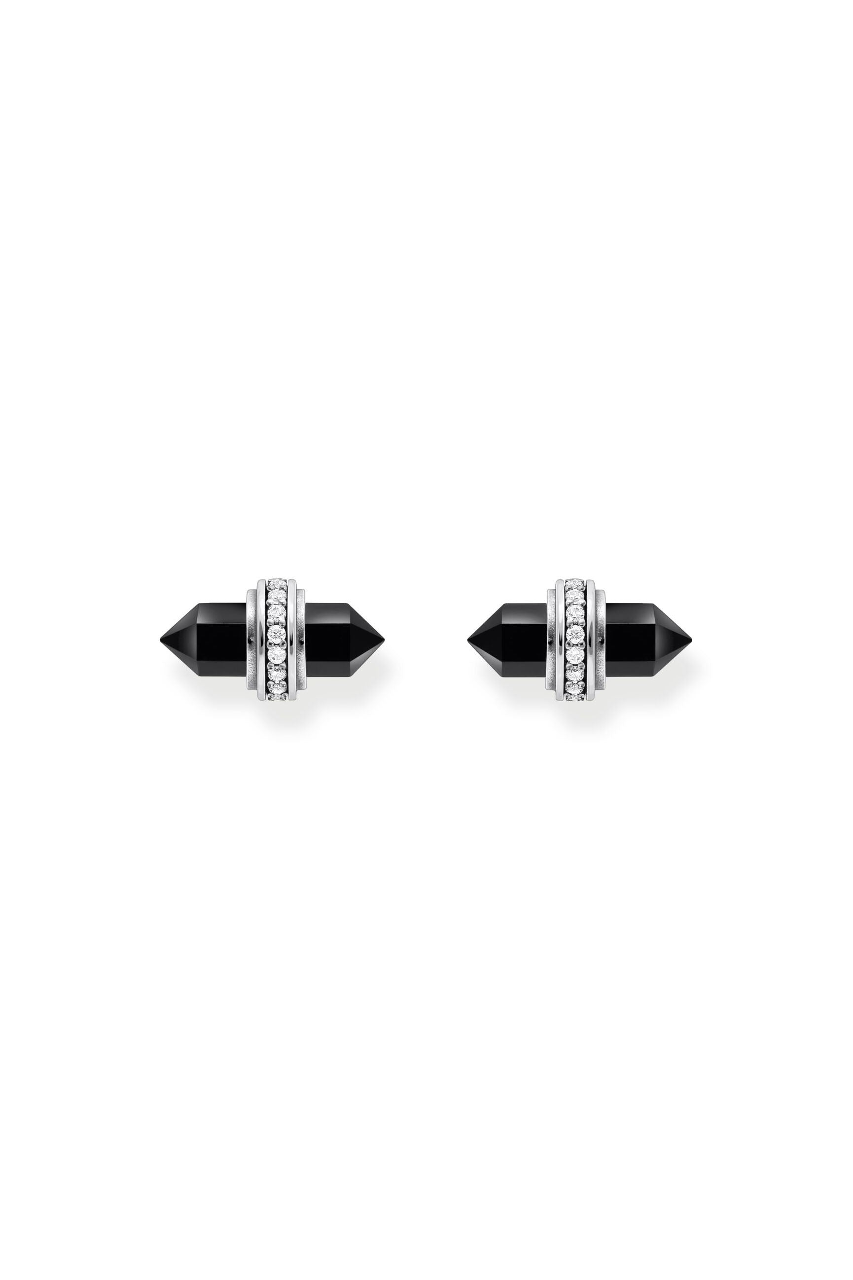 Thomas Sabo Hexagonal Onyx hopeiset korvakorut