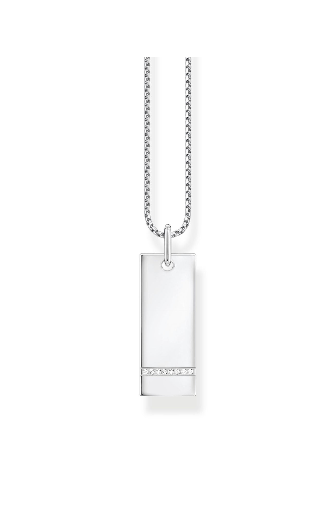 Thomas Sabo Tag I Zirkonia hopeinen kaulakoru Säädettävä:40/45cm