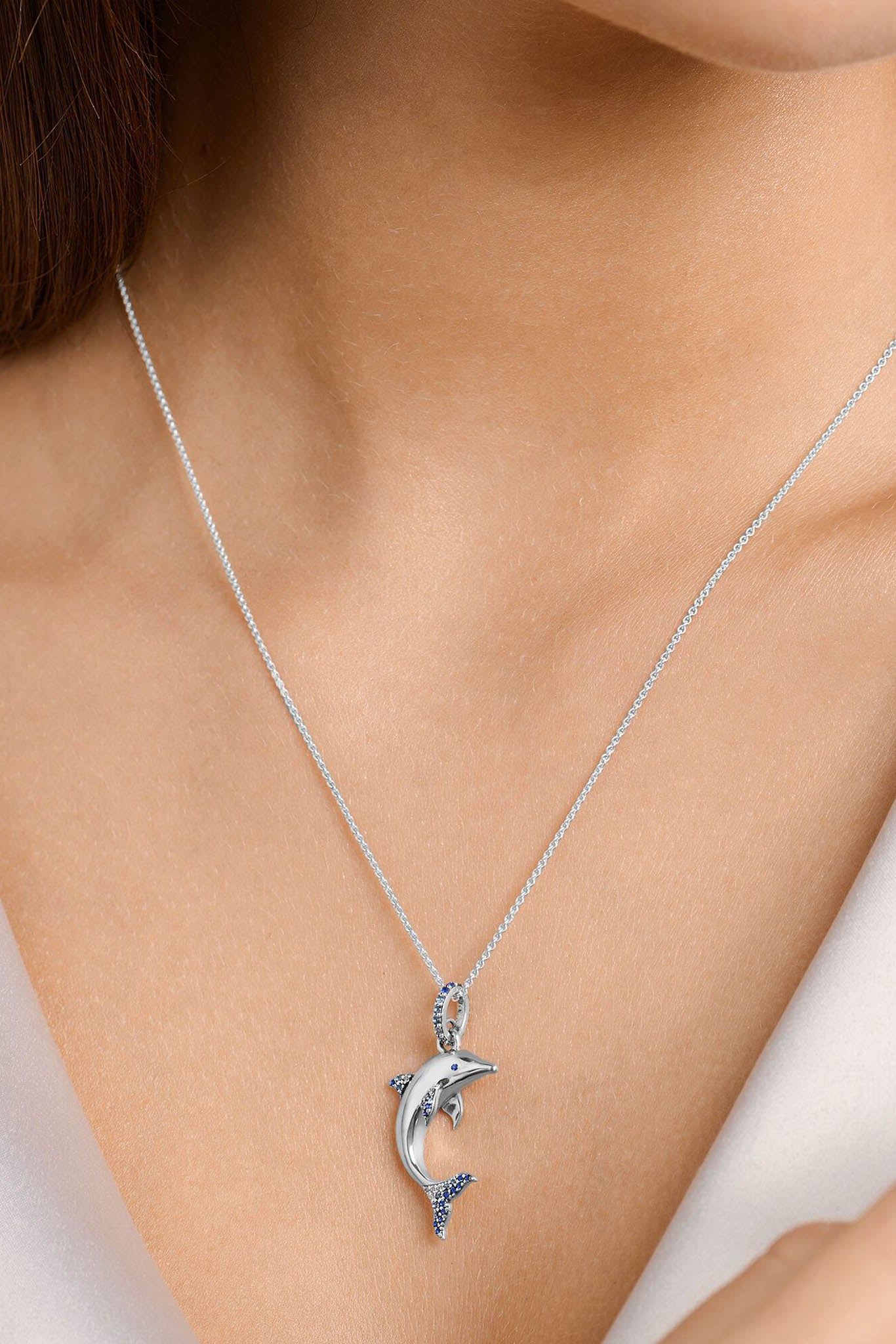 Thomas Sabo Dolphin With Blue Stones kaulakoru Säädettävä:40/45cm