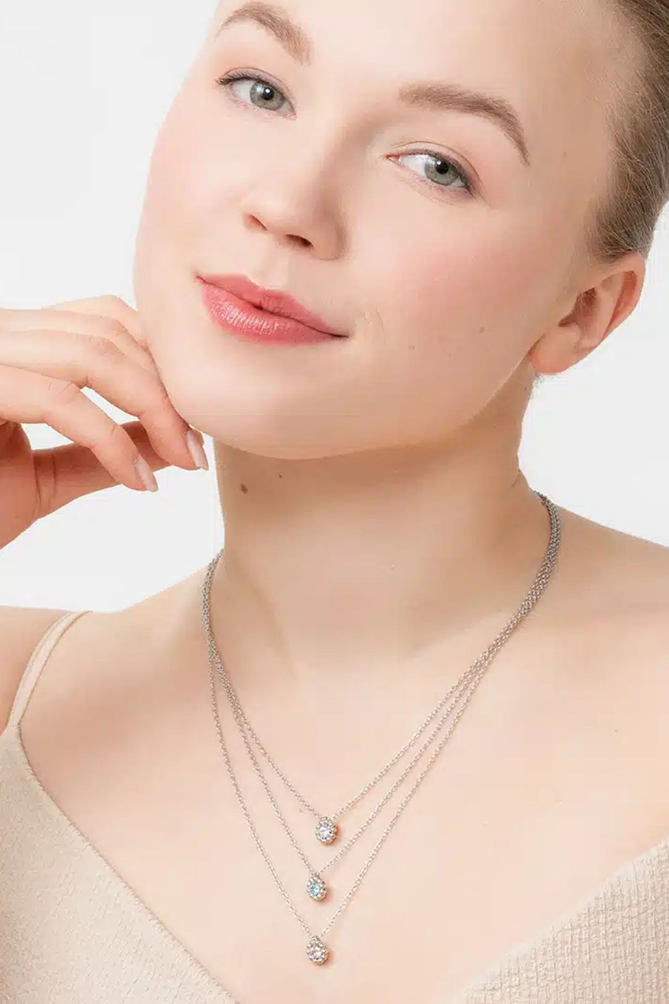 Lumoava Daisy sininen hopeinen kaulakoru
