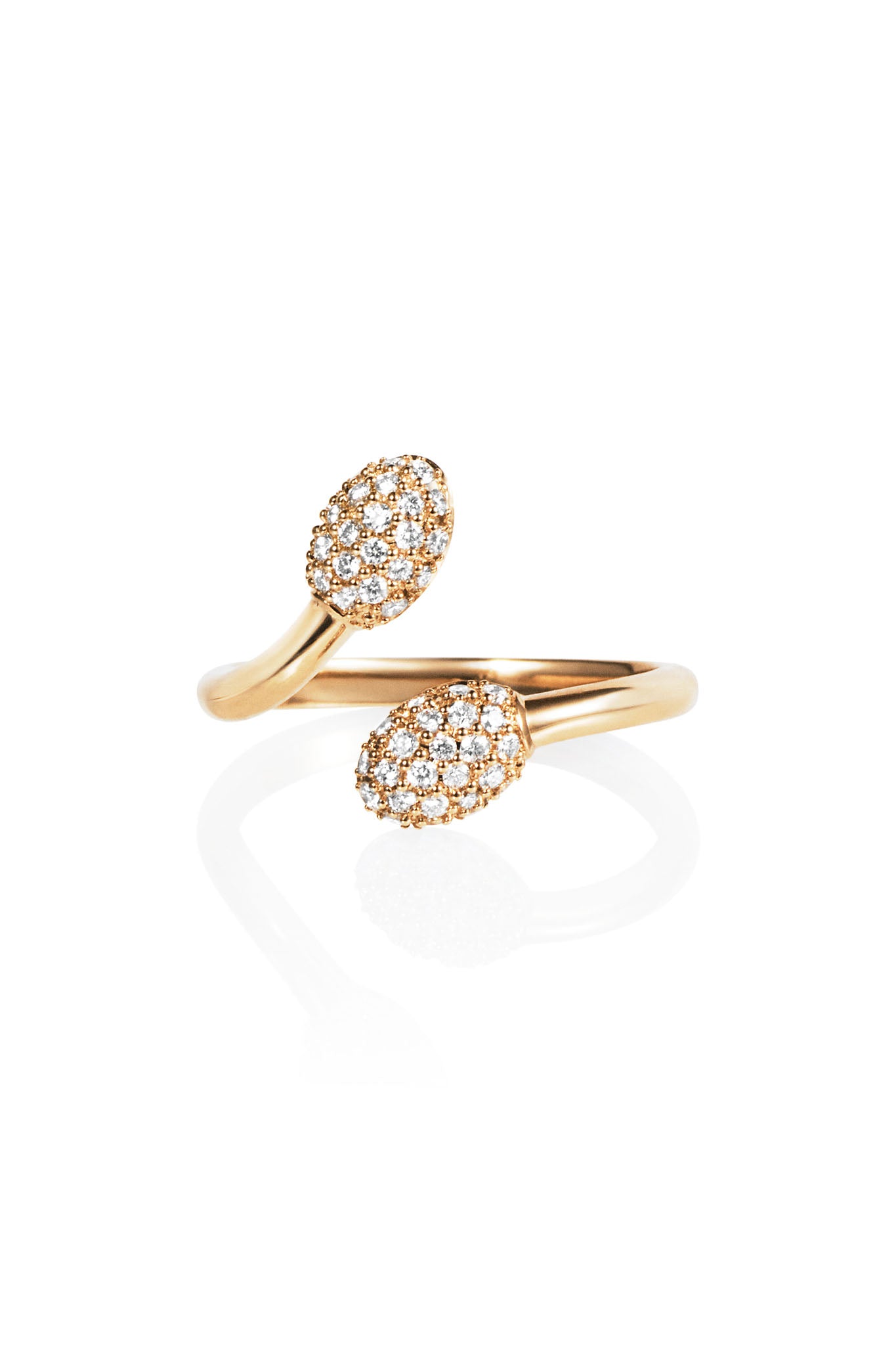 Efva Attling Love Bead & Stars Twin Ring kultainen timanttisormus