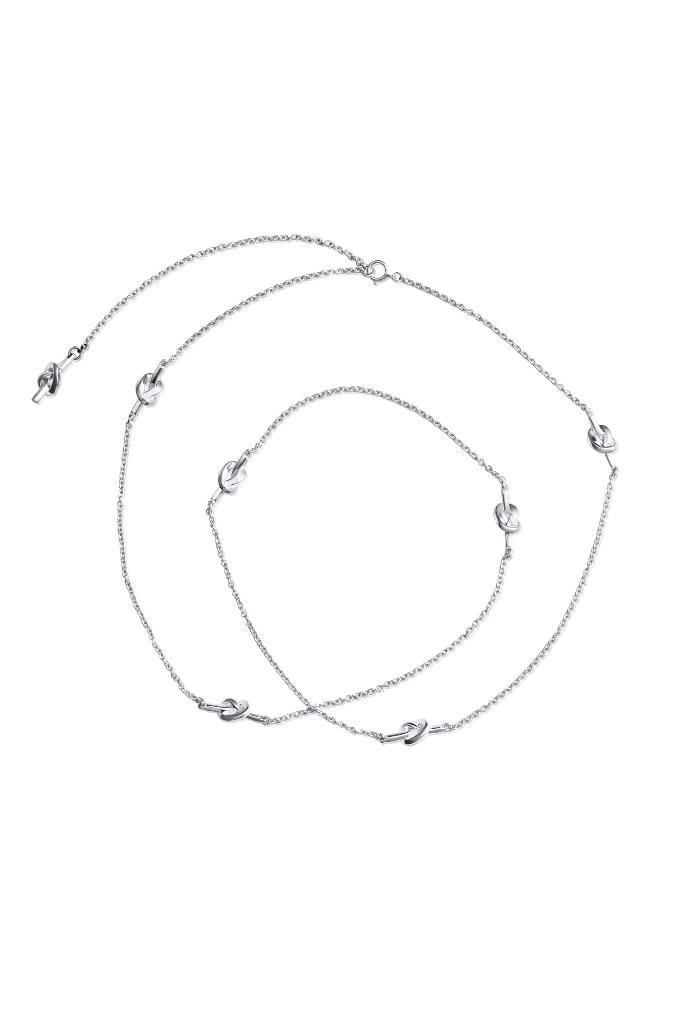 Efva Attling Love Knot Flow Necklace hopeinen kaulakoru 10-100-02172