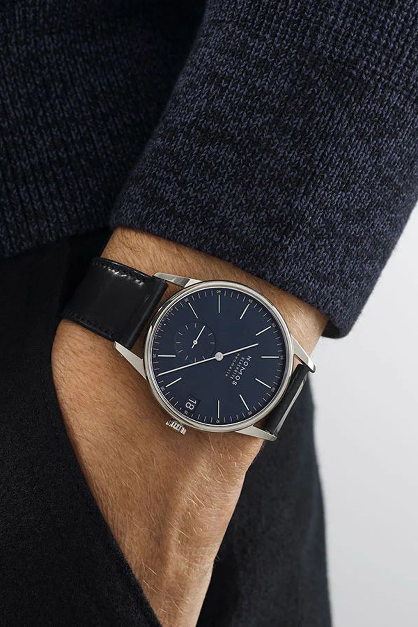 Nomos Glashütte Glashütte Orion Neomatik 41 Date Midnight Blue rannekello