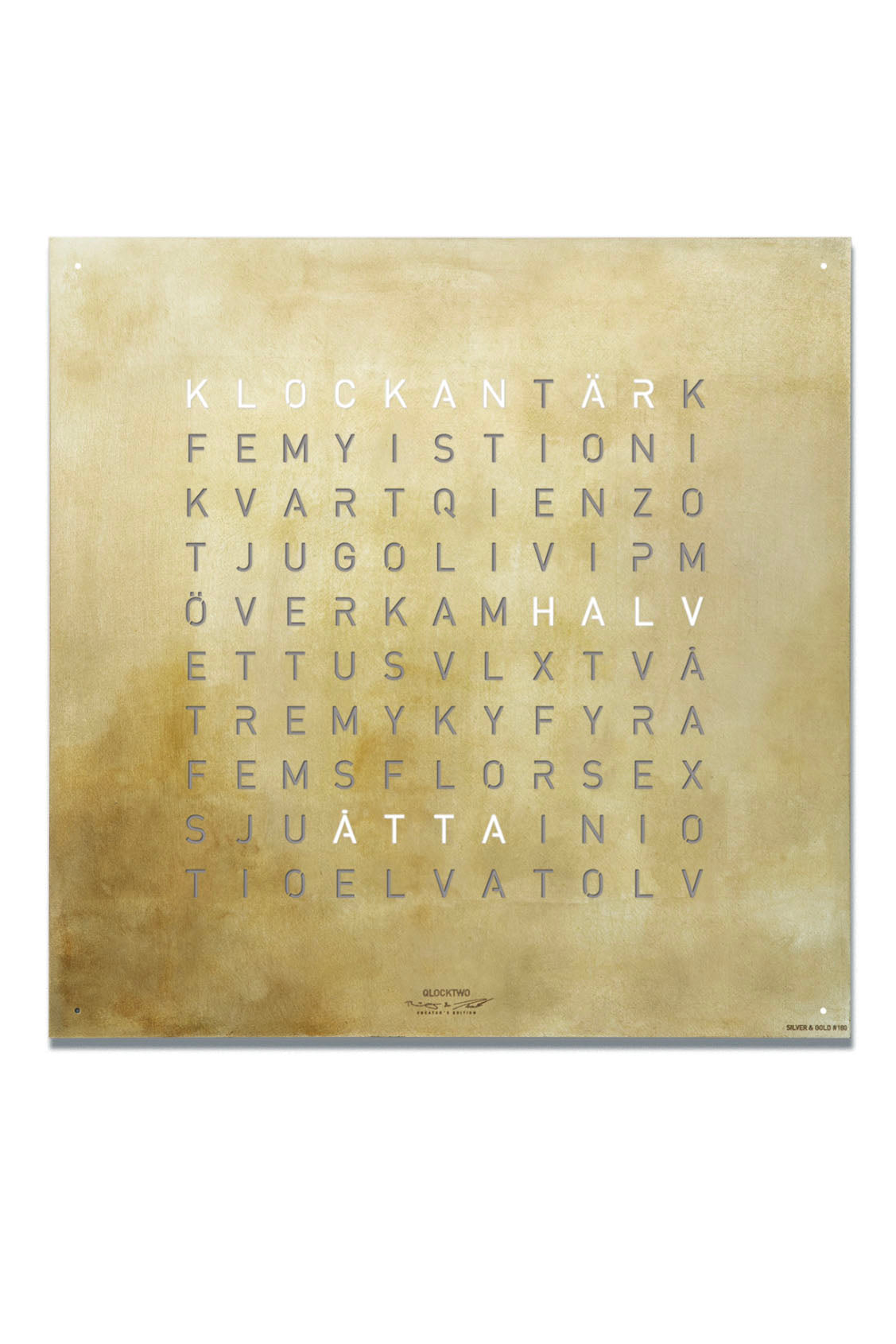 Qlocktwo Classic Creators Edition Silver & Gold kello Default Title