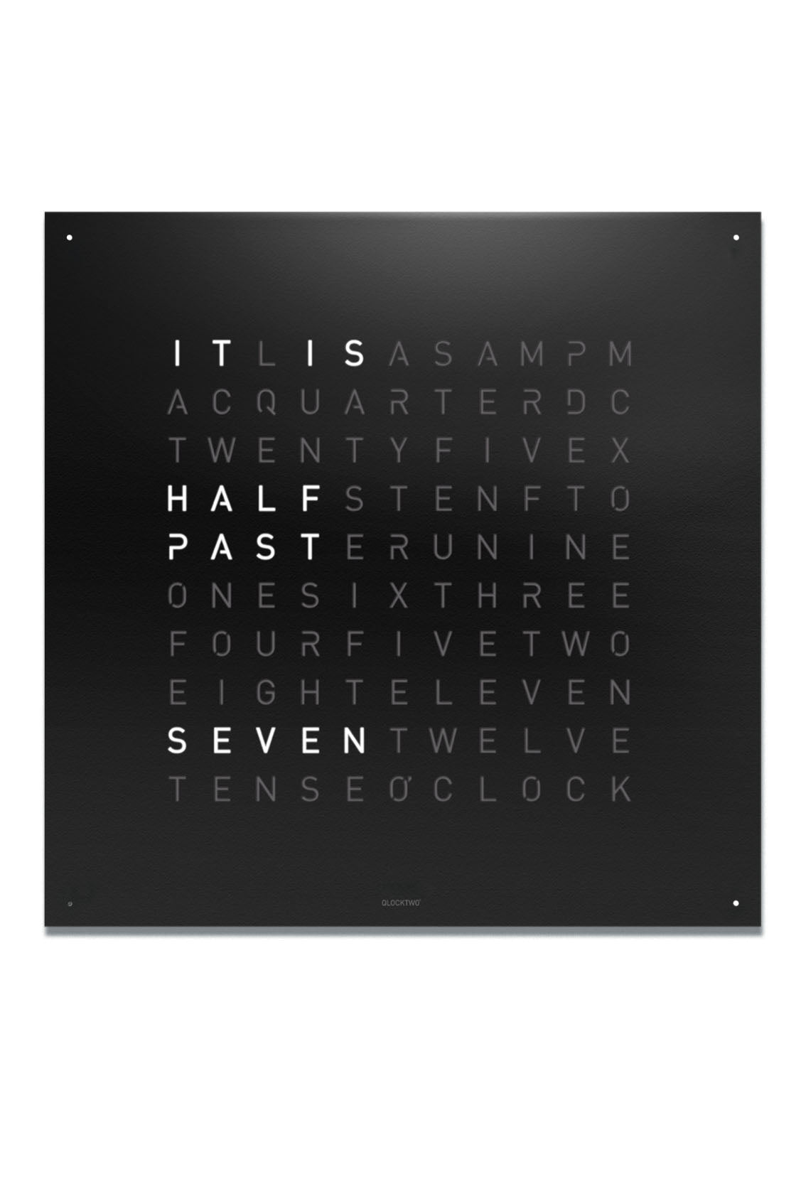 Qlocktwo Classic Steel Black Pepper kello Default Title