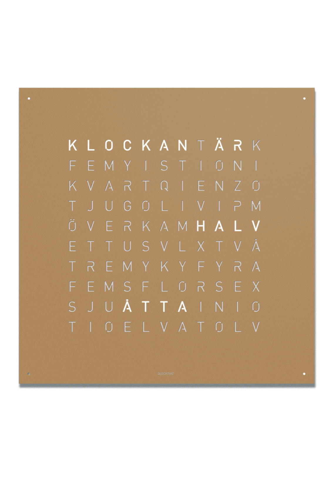 Qlocktwo Classic Steel Hazelnut kello Default Title