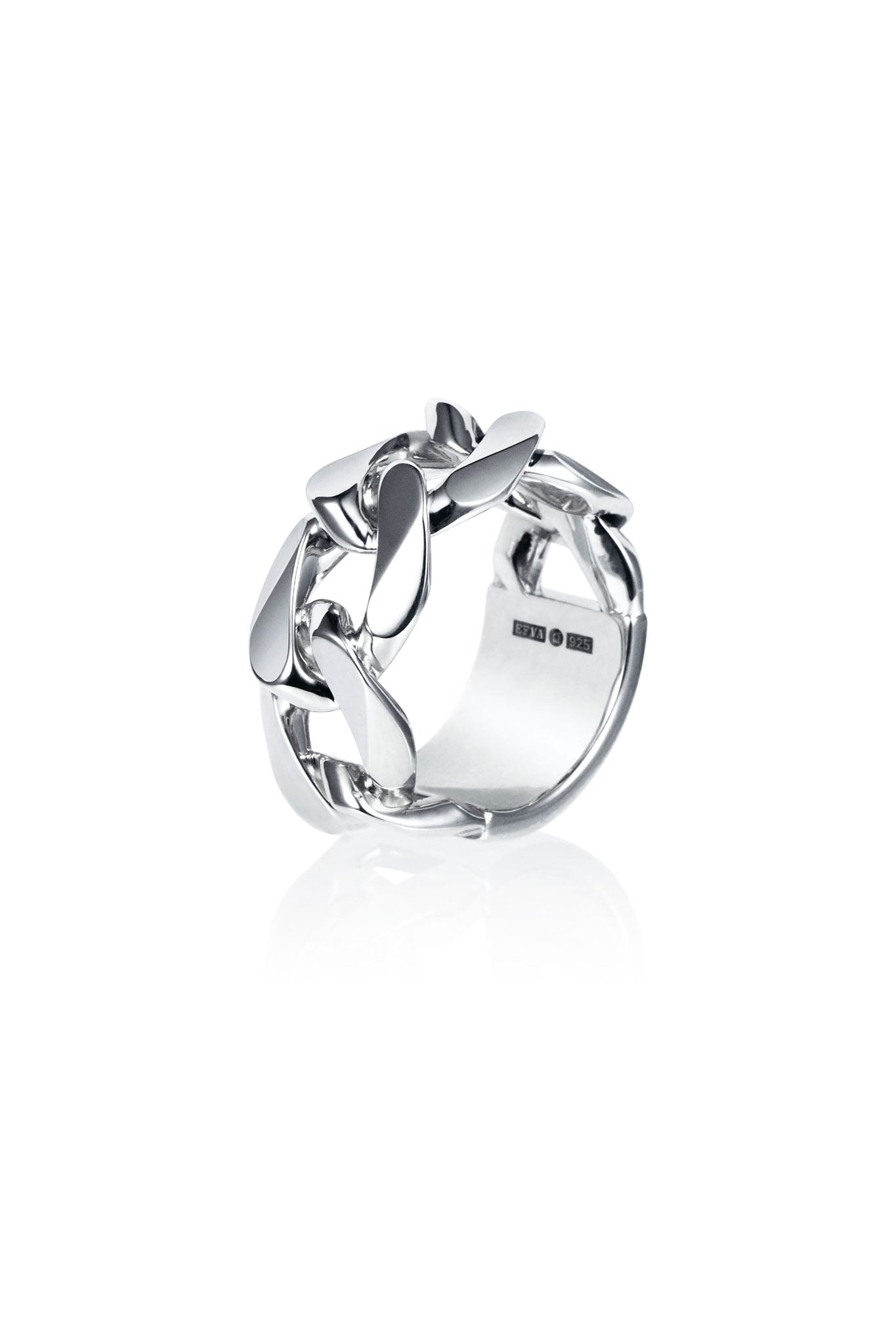 Efva Attling Rock My Chain Ring hopeinen sormus