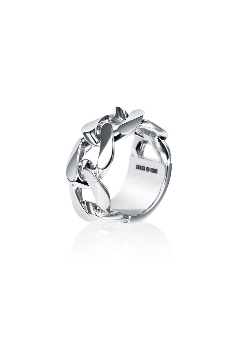 Efva Attling Rock My Chain Ring hopeinen sormus 13-100-02179 tuotekuva
