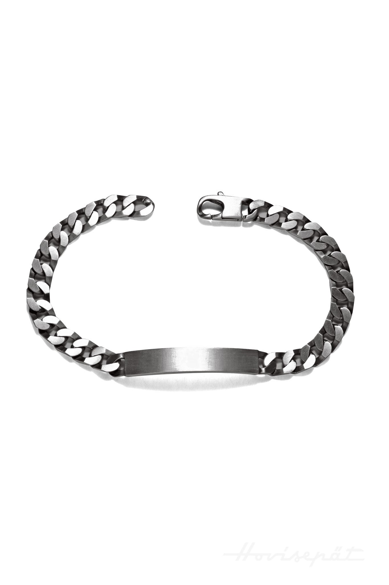 Tummennettu panssariketju rannekoru laatalla 7,8mm 21cm