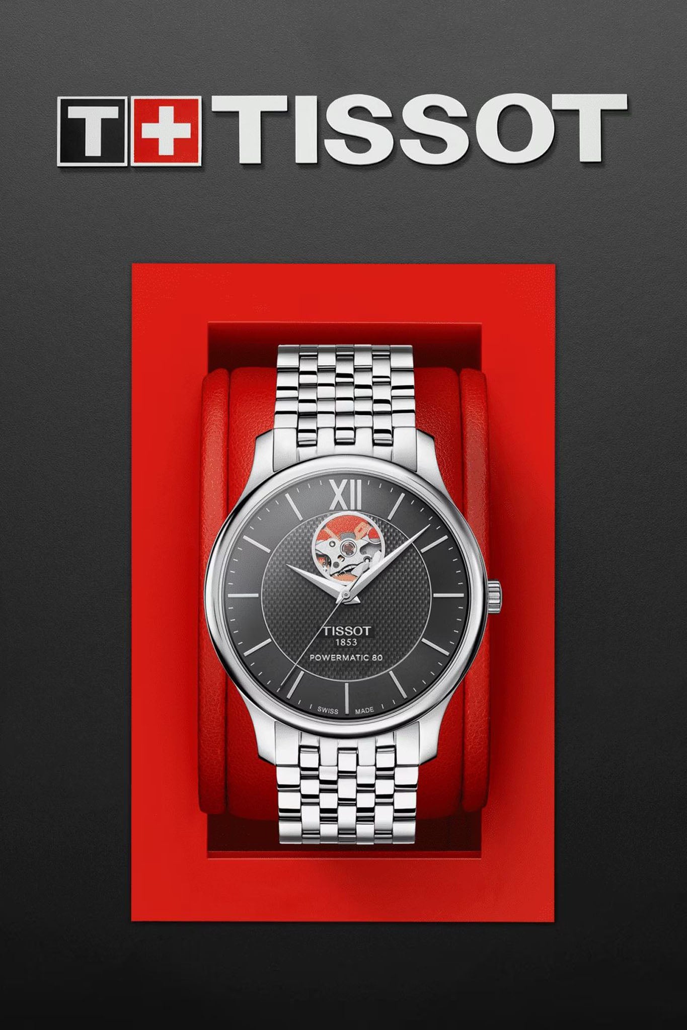 Tissot Tradition Open Heart miesten rannekello Default Title
