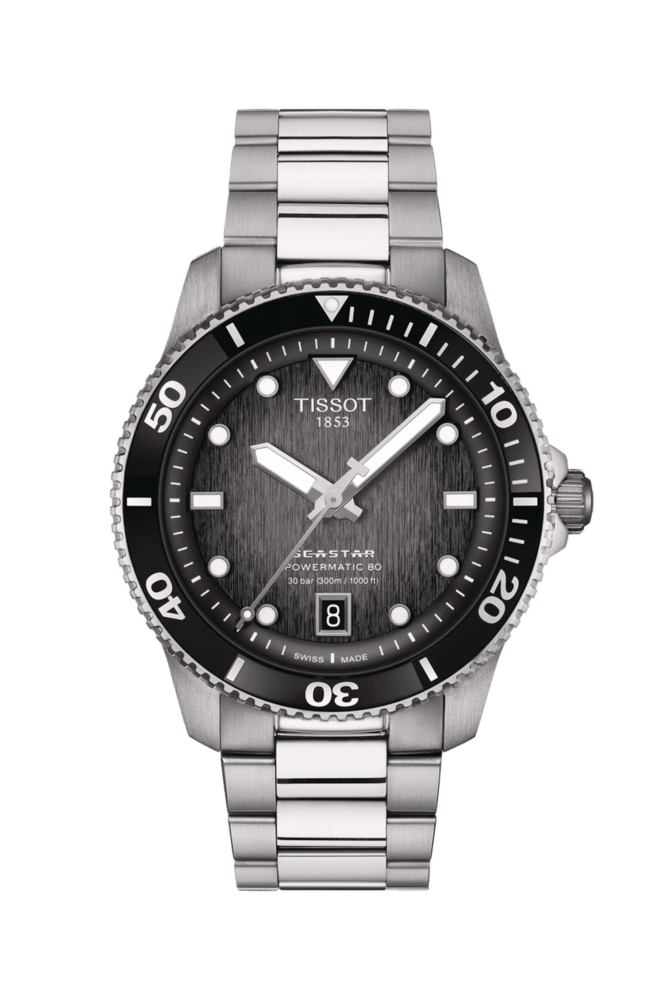 Tissot Seastar 1000 Powermatic 80, 40mm rannekello