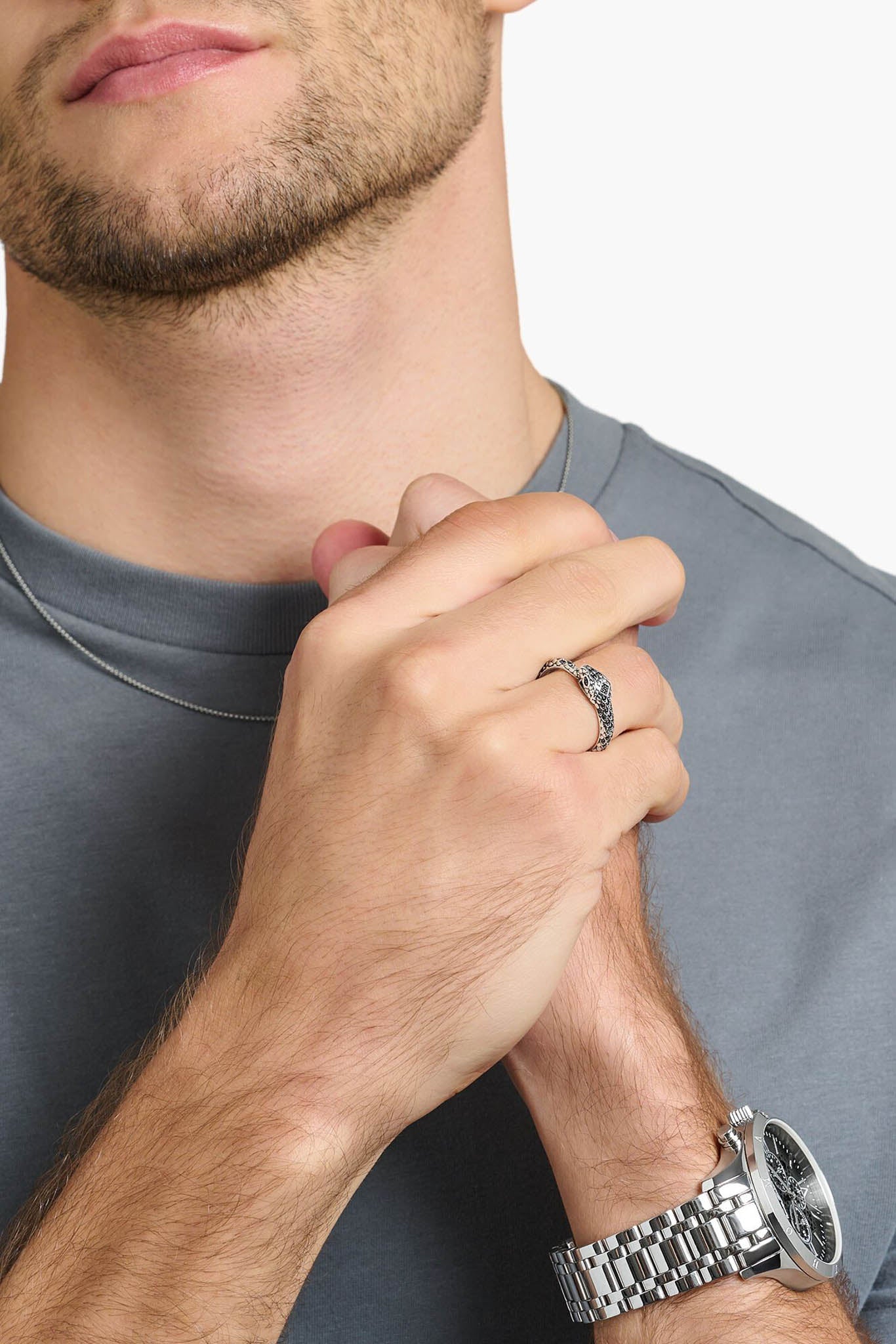 Thomas Sabo hopeinen käärmesormus 54