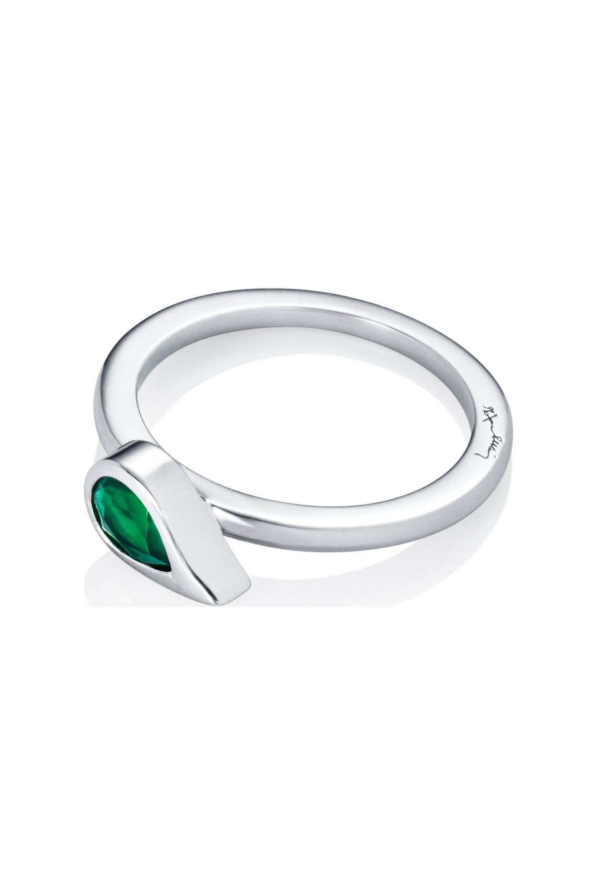 Efva Attling Sparkle Of Life Ring - Green hopeinen sormus