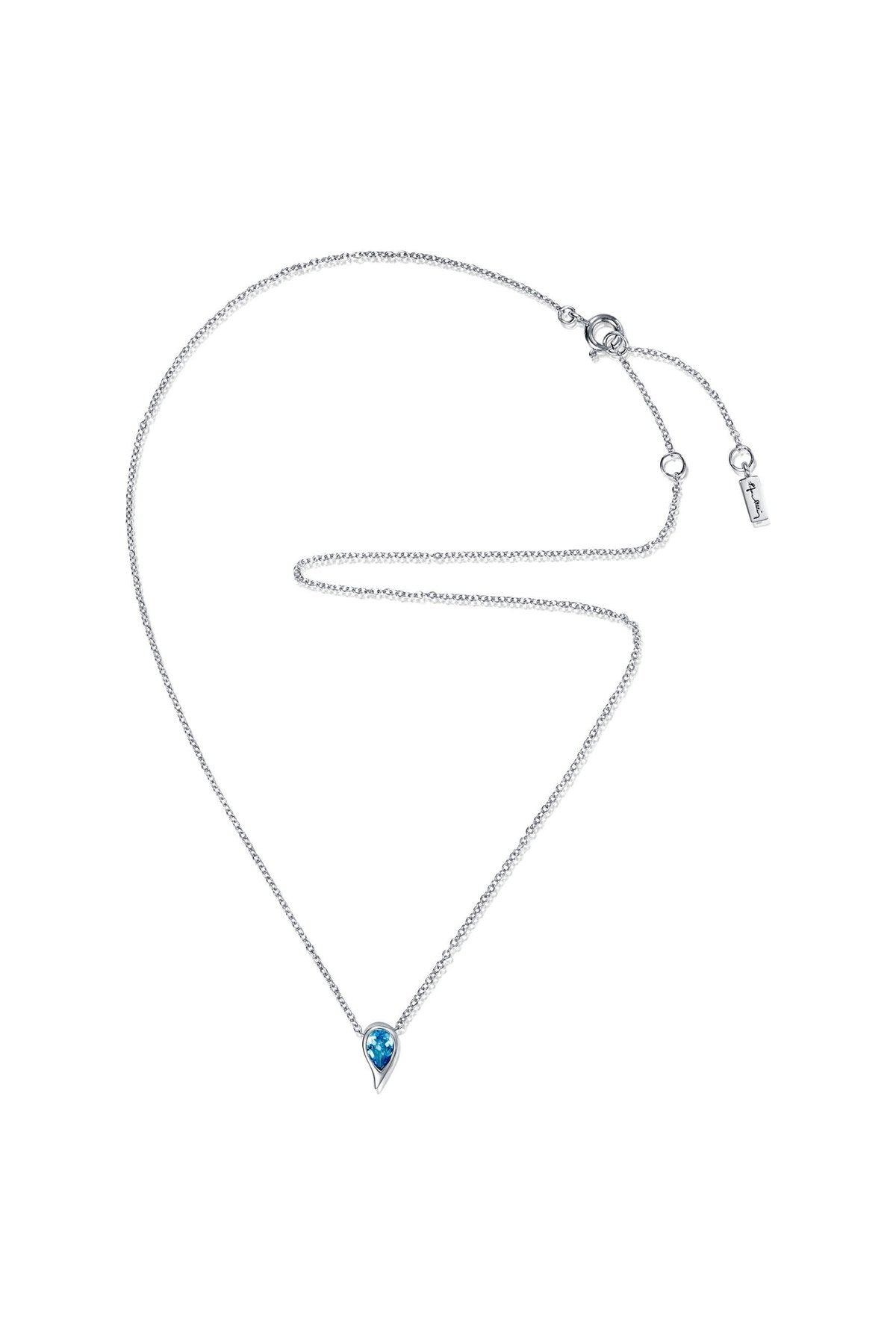 Efva Attling Sparkle Of Life Single Necklace - Blue Topaz hopeinen kaulakoru