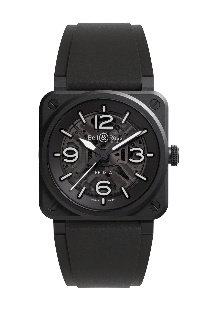 Bell & Ross BR-03 Skeleton Black Ceramic rannekello BR03A-BL-SKCE/SRB tuotekuva