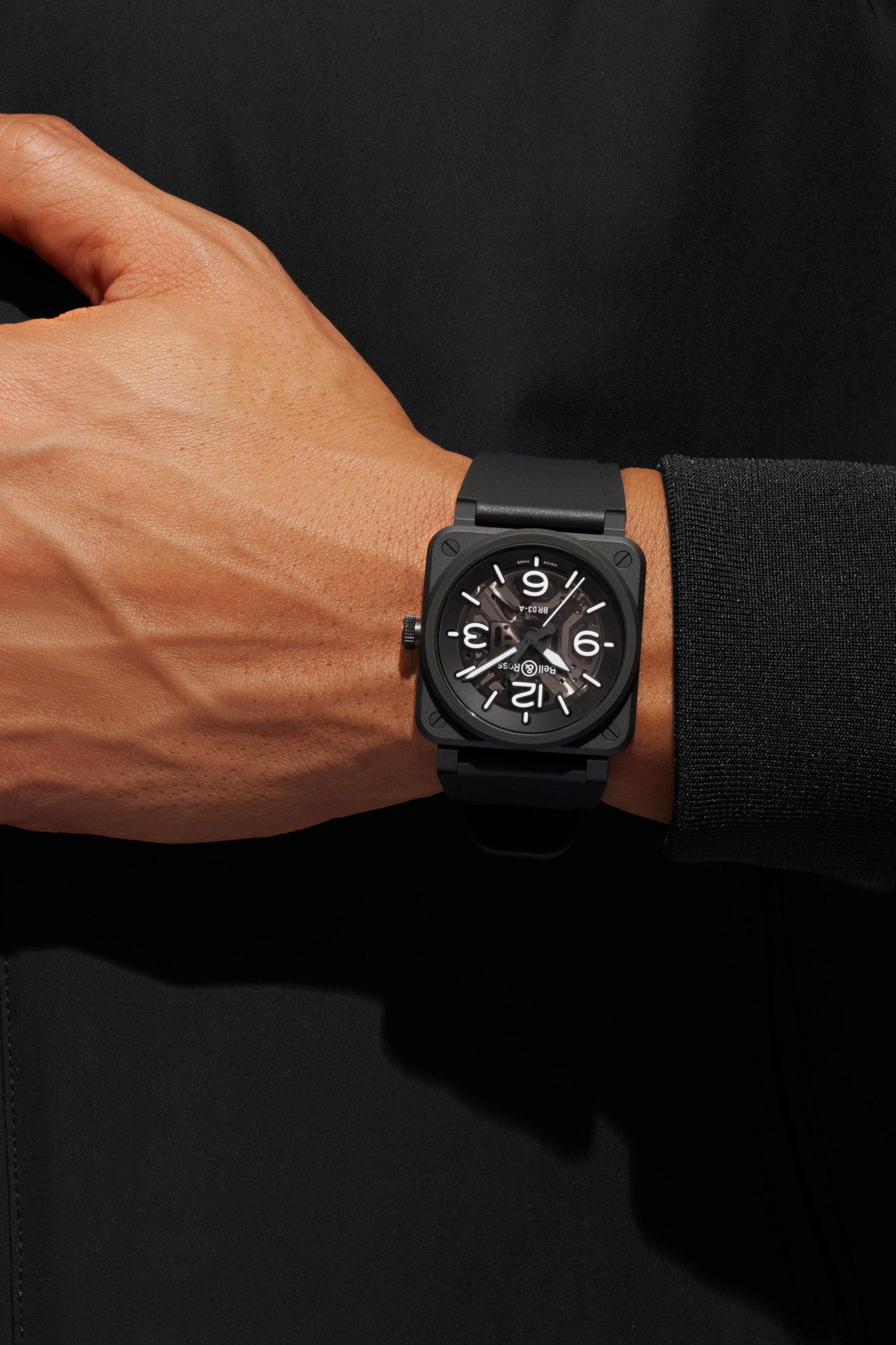 Bell & Ross BR-03 Skeleton Black Ceramic rannekello