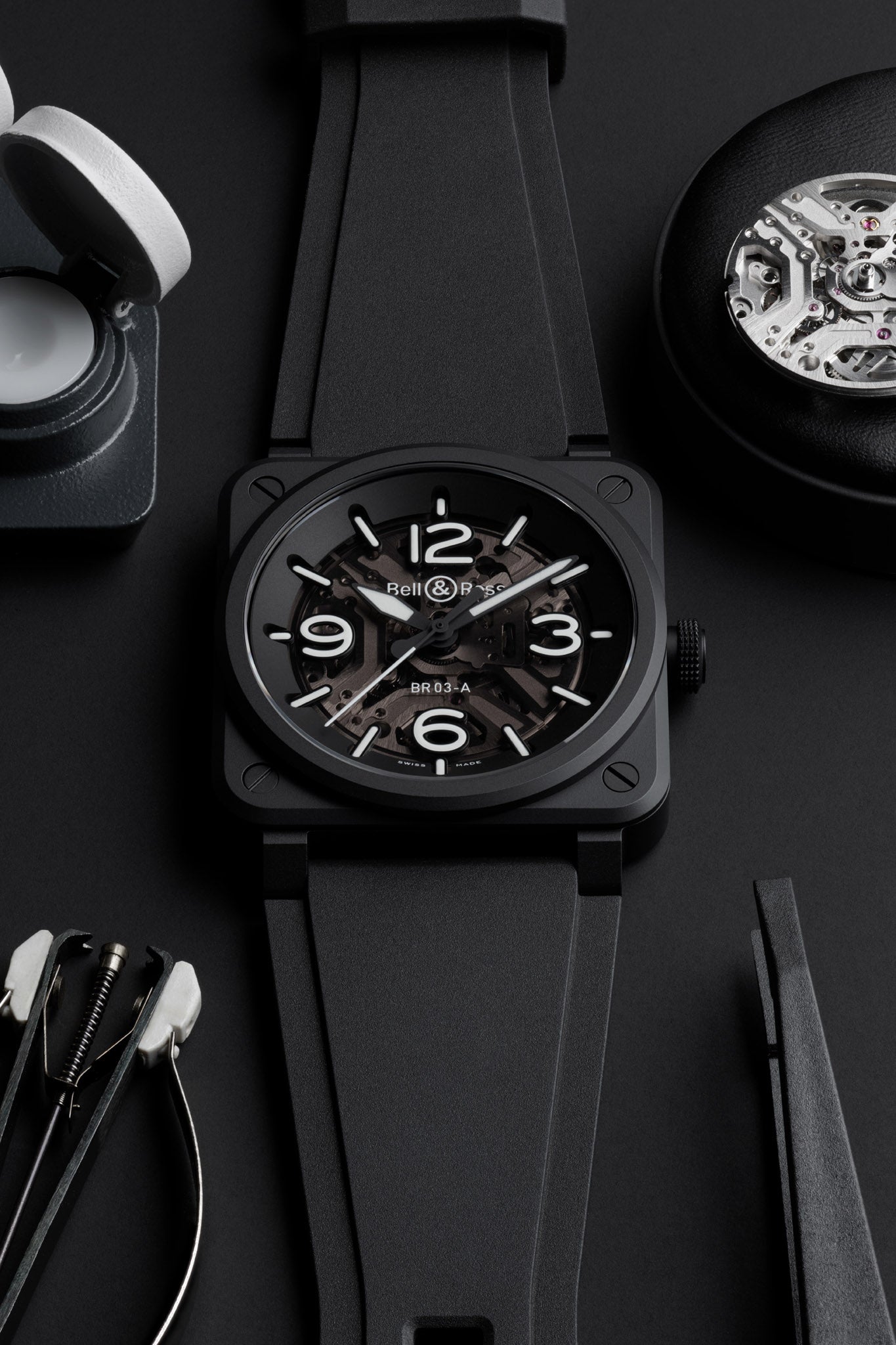 Bell & Ross BR-03 Skeleton Black Ceramic rannekello