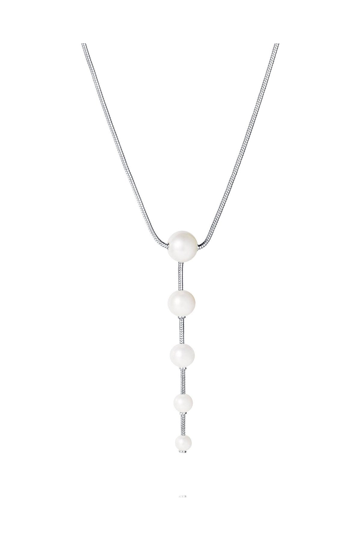 Efva Attling Flowing Pearls Necklace hopeinen kaulakoru