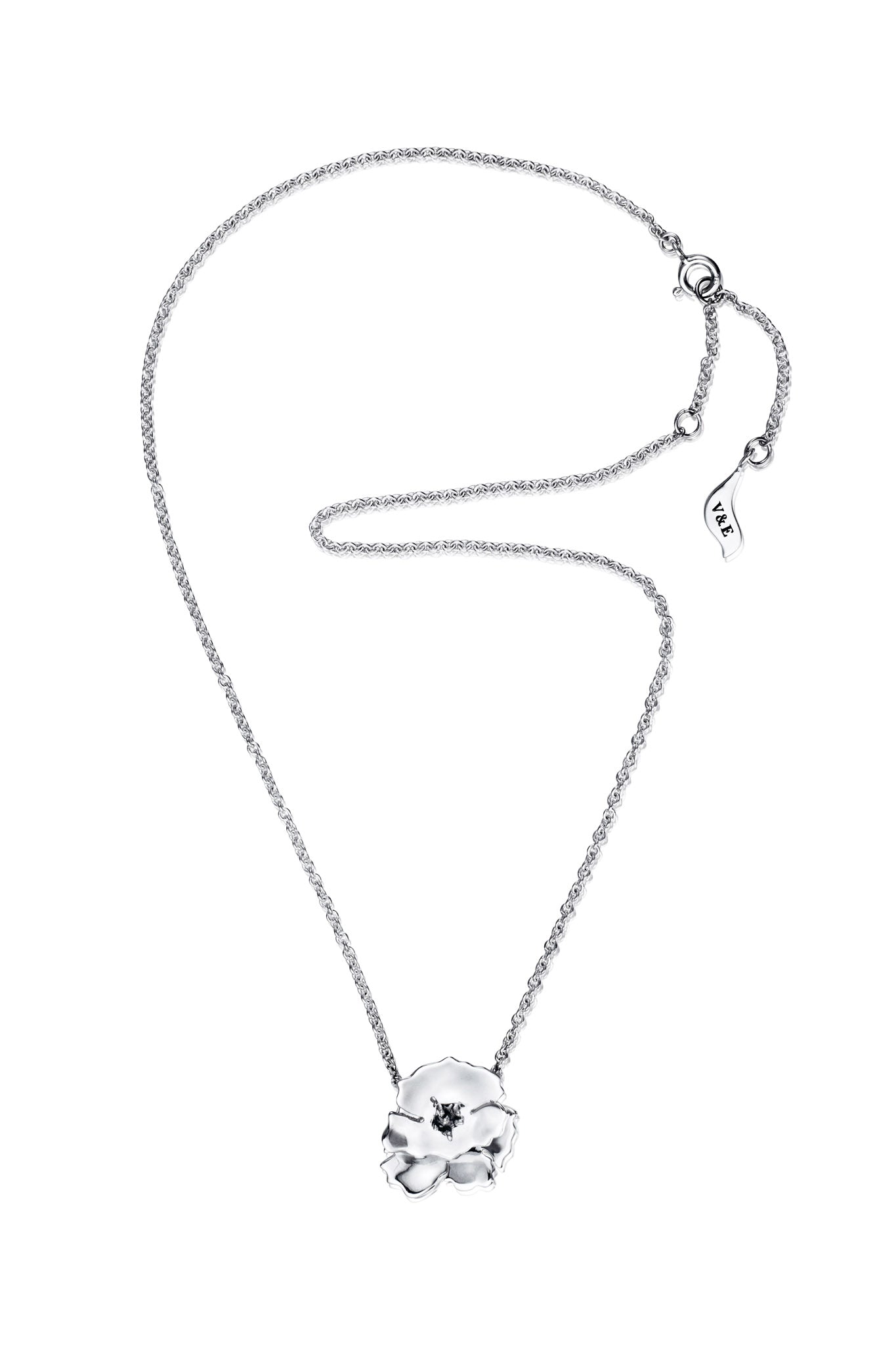 Efva Attling Anemone Necklace hopeinen kaulakoru