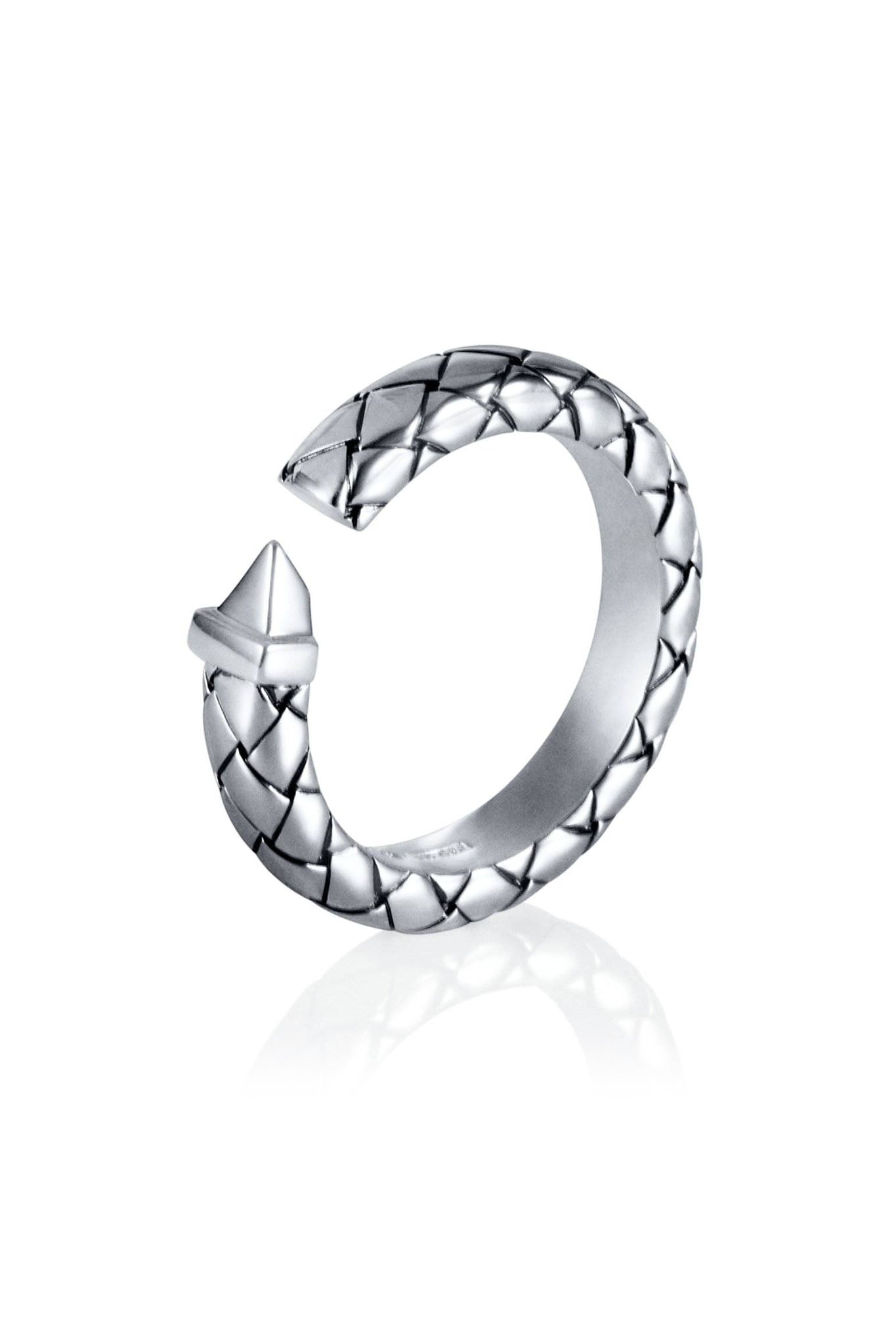 Efva Attling Criss Cross Ring hopeinen sormus
