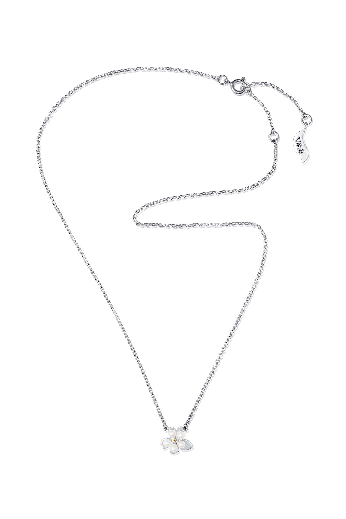 Efva Attling Förgätmigej Necklace hopeinen kaulakoru