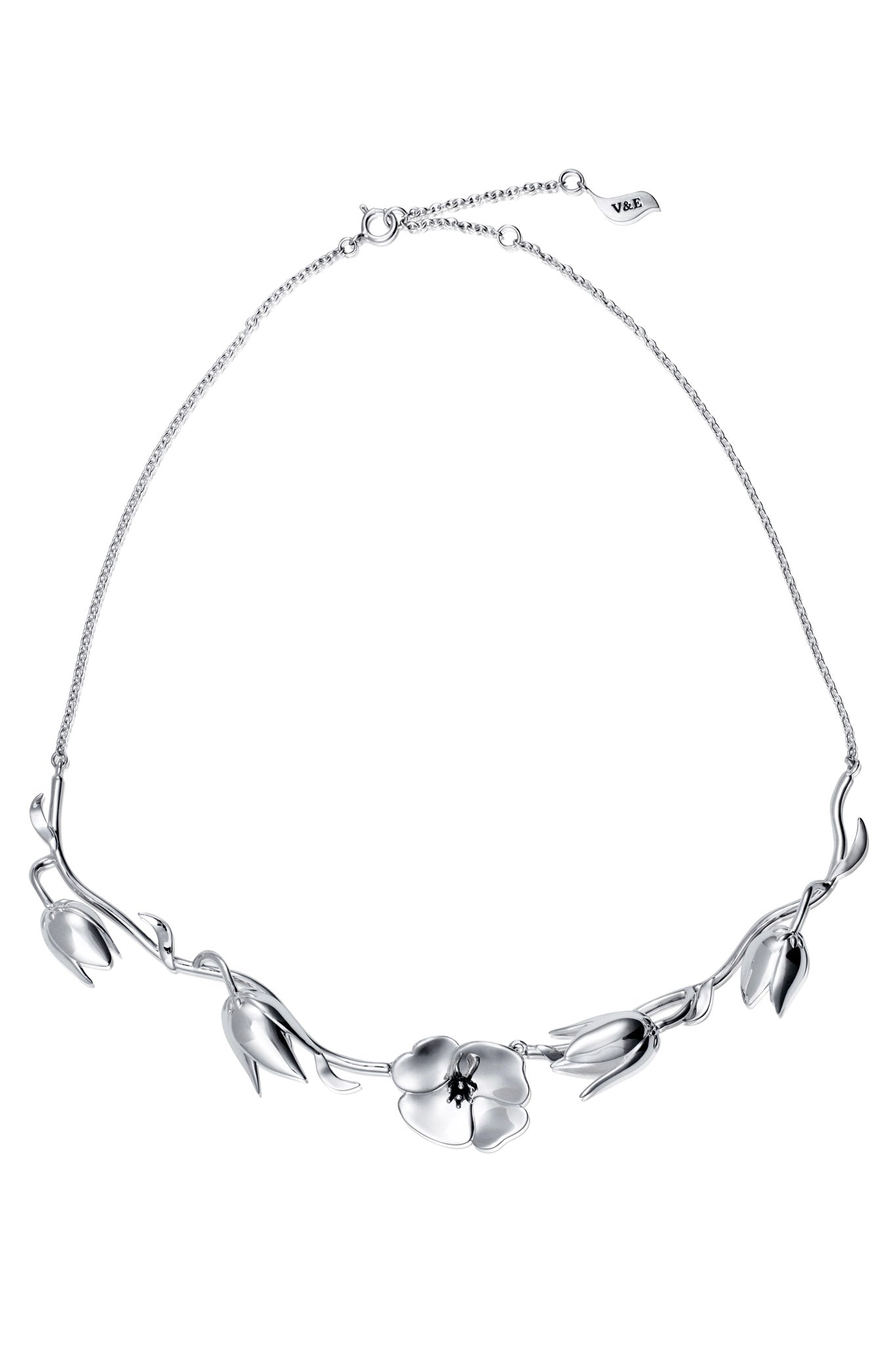 Efva Attling Helleborus Collier hopeinen kaulakoru