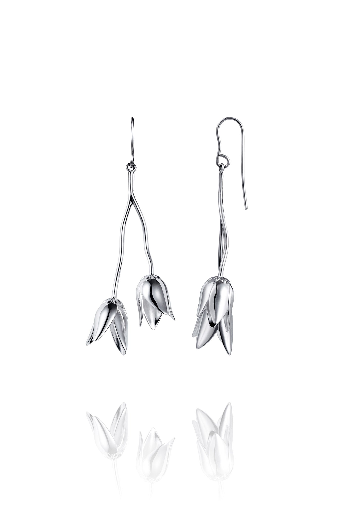 Efva Attling Helleborus Earrings hopeiset korvakorut