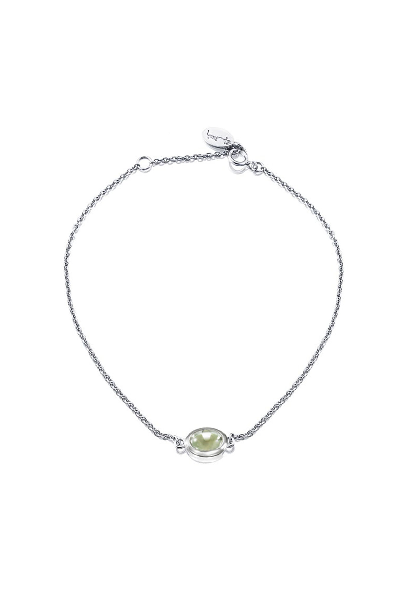 Efva Attling Love Bead Bracelet - Green Quartz hopeinen rannekoru