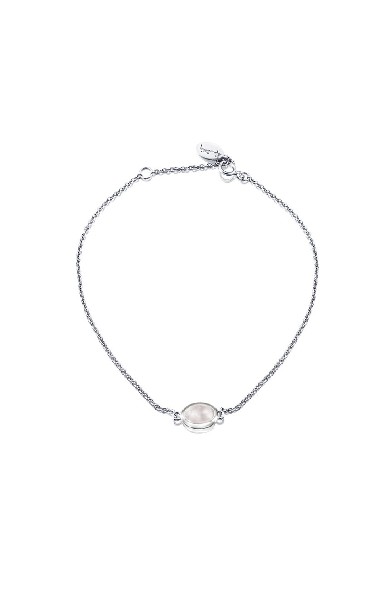 Efva Attling Love Bead Bracelet - Rose Quartz hopeinen rannekoru