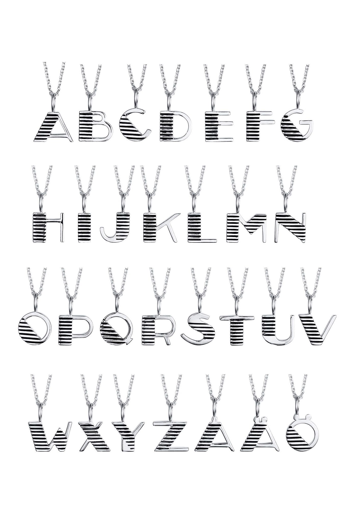 Efva Attling Love Letter hopeinen kirjainkaulakoru