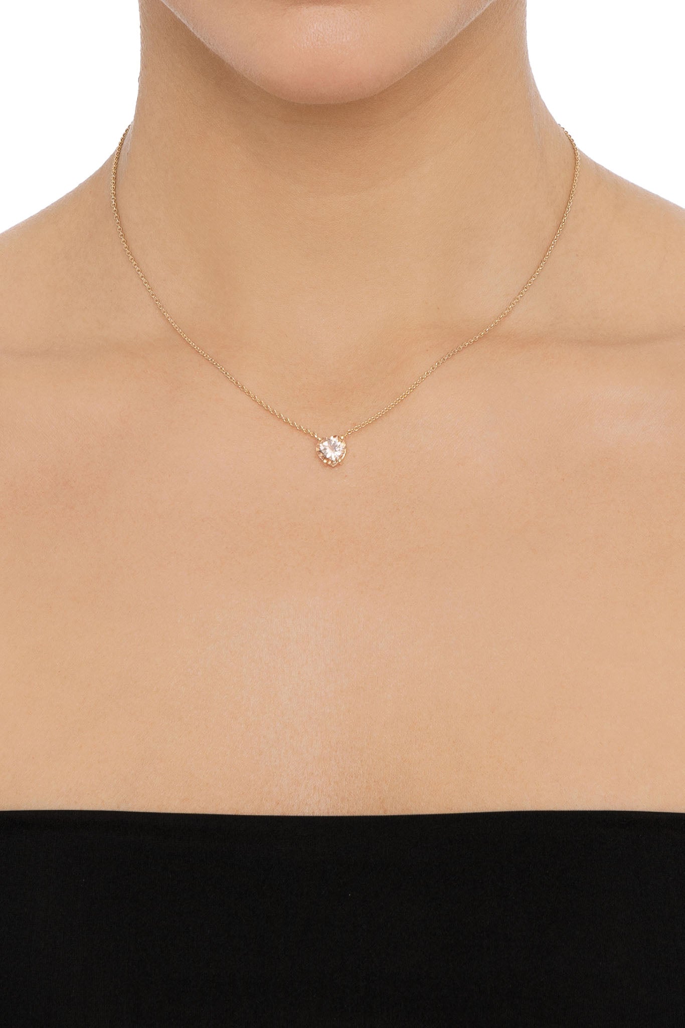 Efva Attling Lovely Heart Necklace valkokultainen kaulakoru