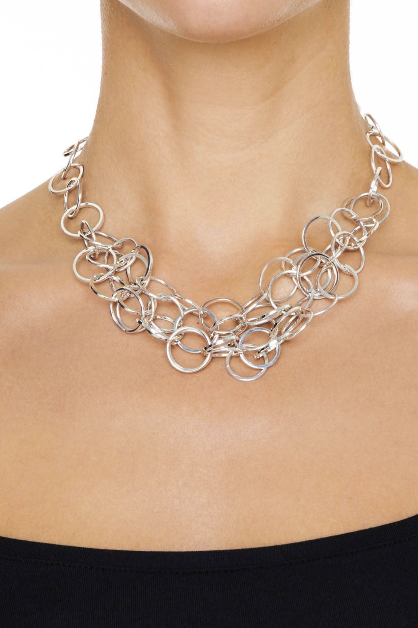 Efva Attling Messy Ring Collier hopeinen kaulakoru