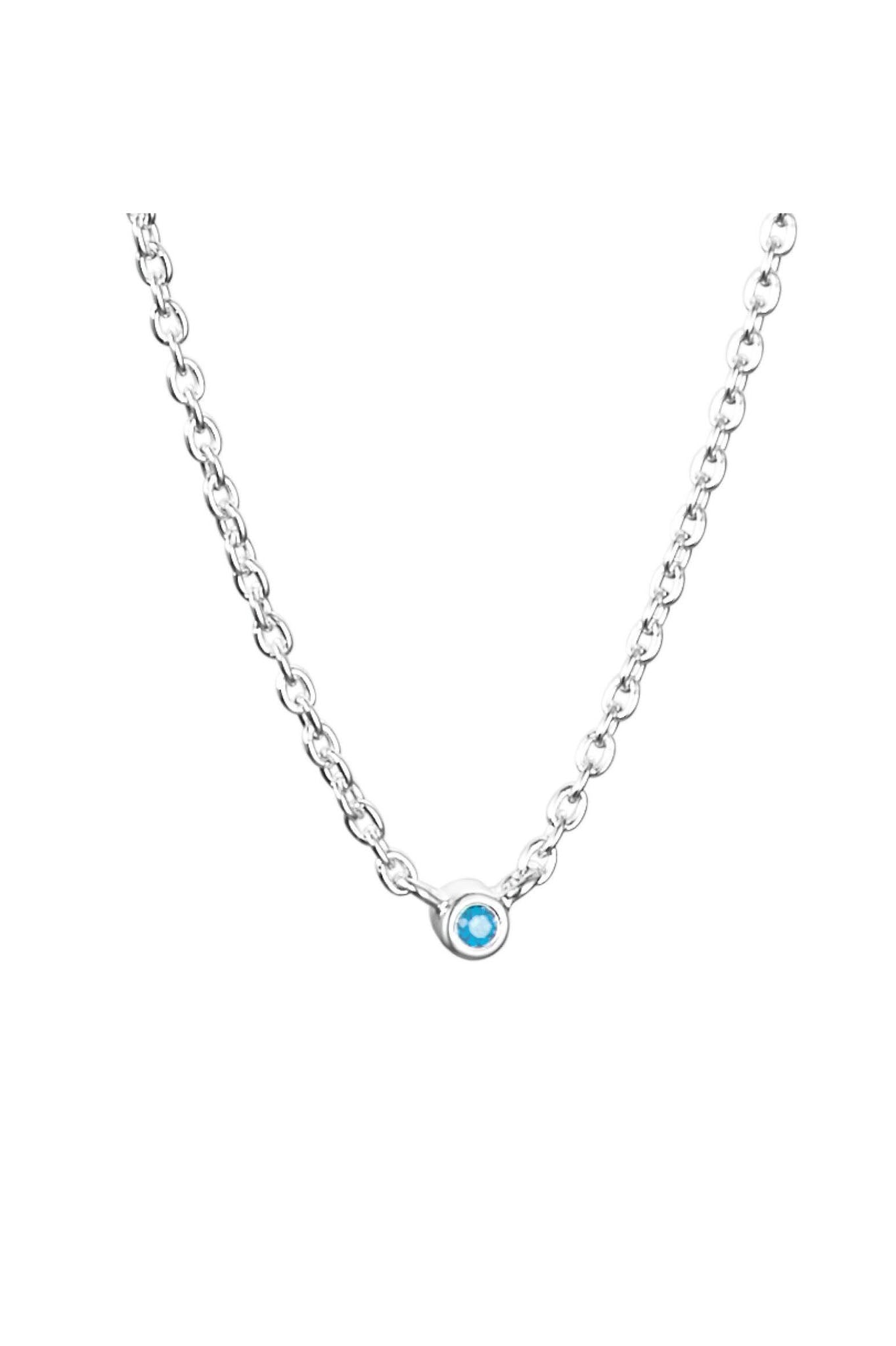 Efva Attling Micro Blink Necklace, Blue Topaz hopeinen kaulakoru