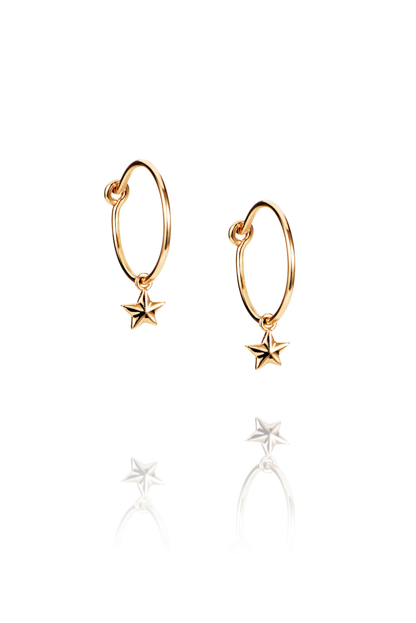 Efva Attling Micro Catch A Falling Star Hoops keltakultaiset korvakorut