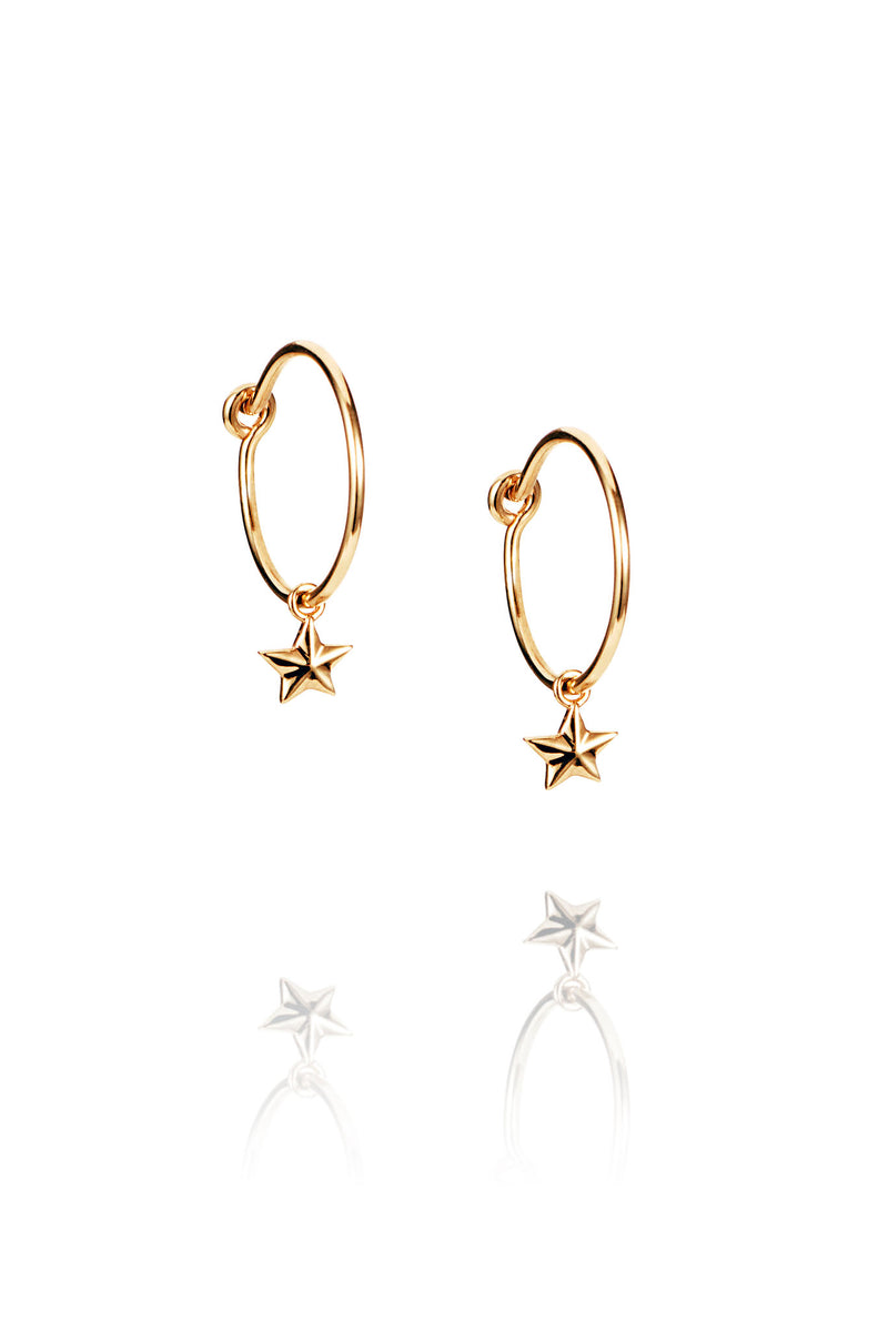 Efva Attling Micro Catch A Falling Star Hoops keltakultaiset korvakorut 12-101-02260 tuotekuva