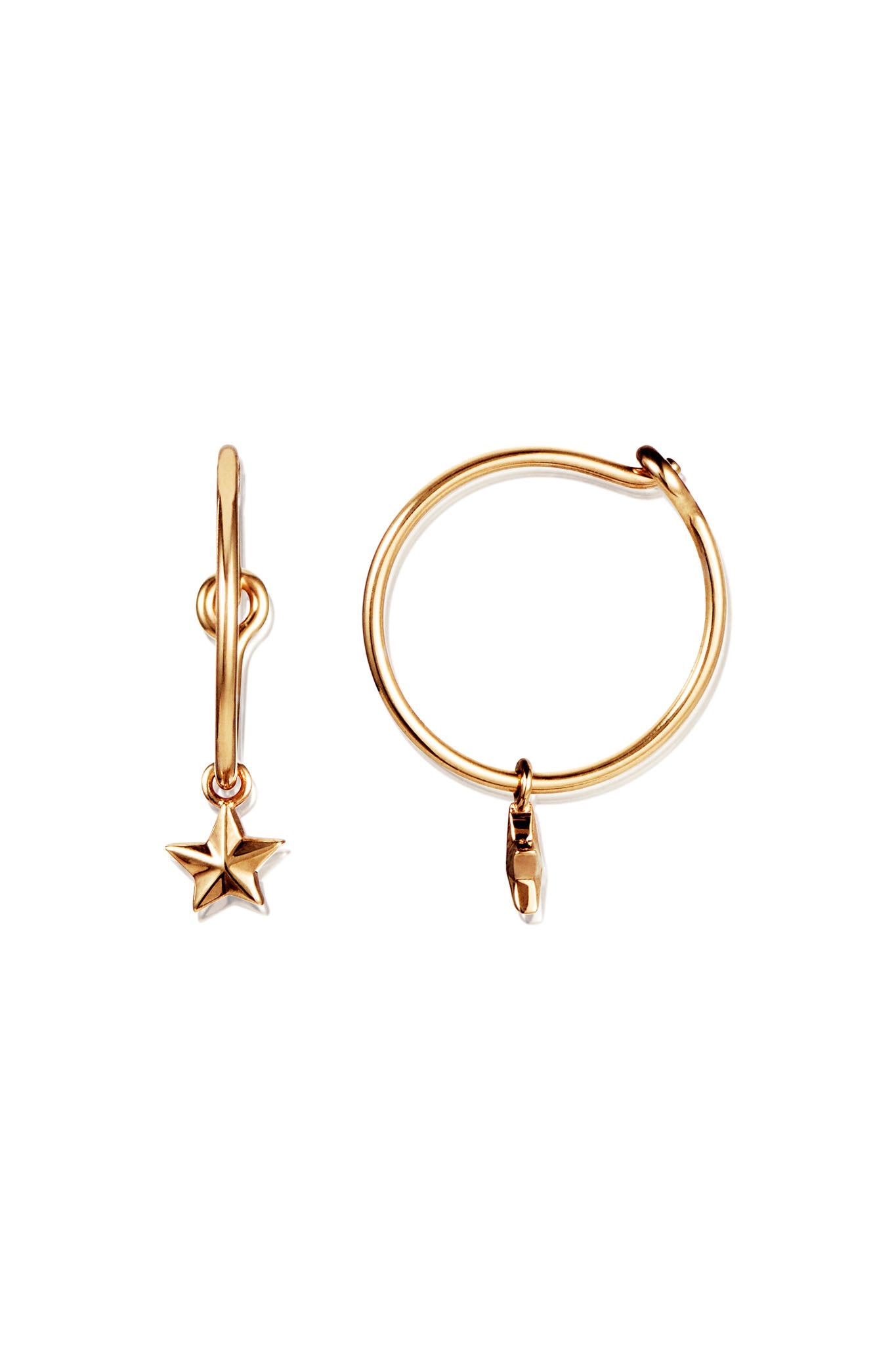 Efva Attling Micro Catch A Falling Star Hoops keltakultaiset korvakorut