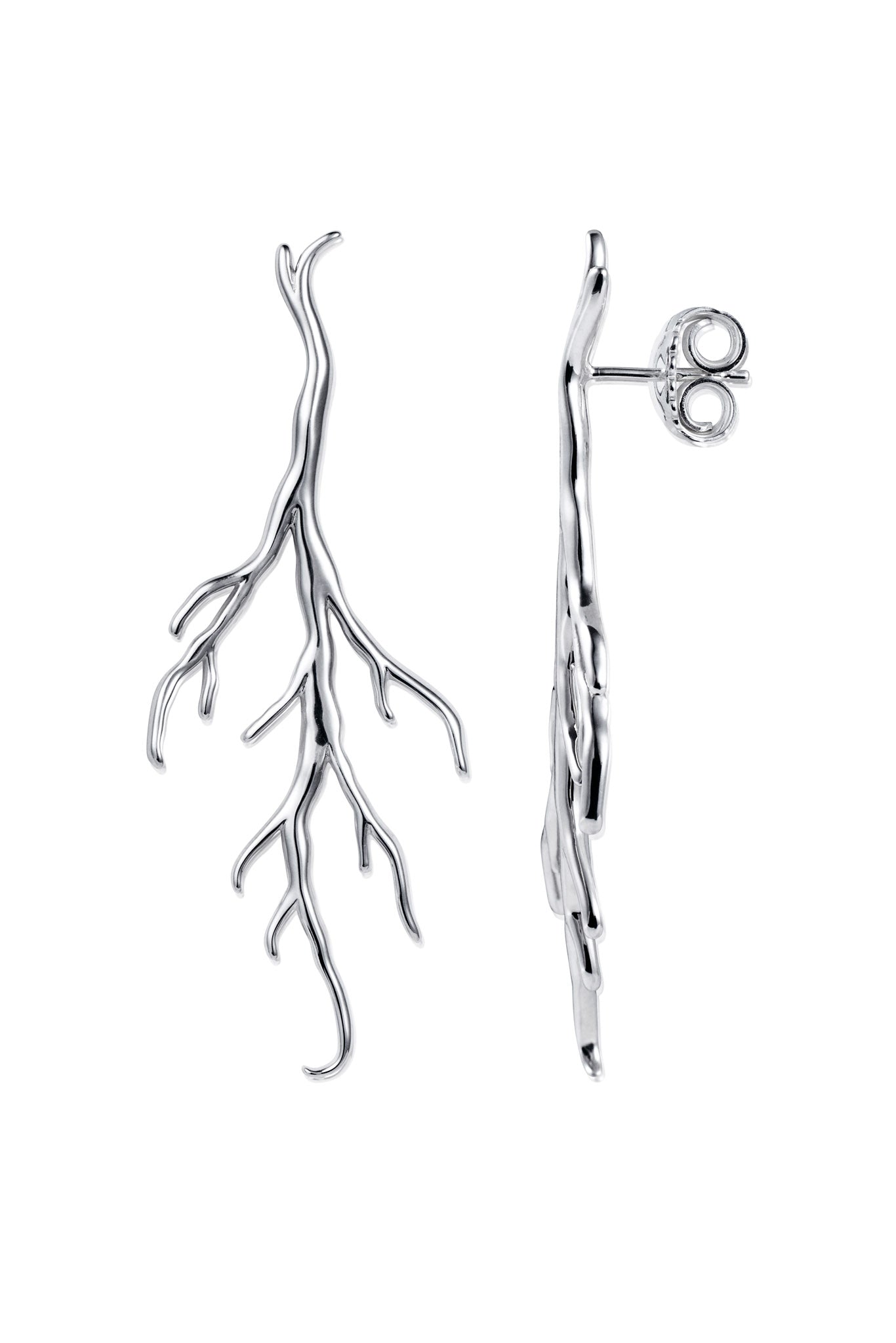 Efva Attling Rötter Earrings hopeiset korvakorut