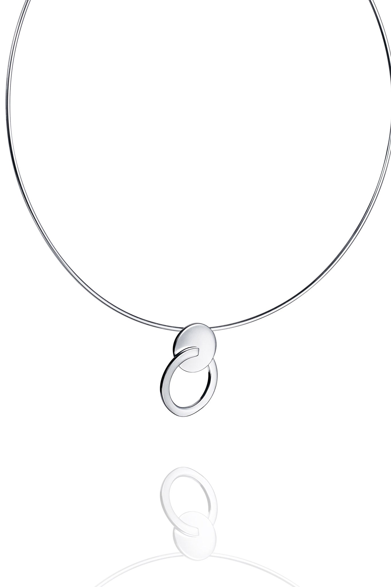 Efva Attling Tubular Bell hopeinen kaulakoru