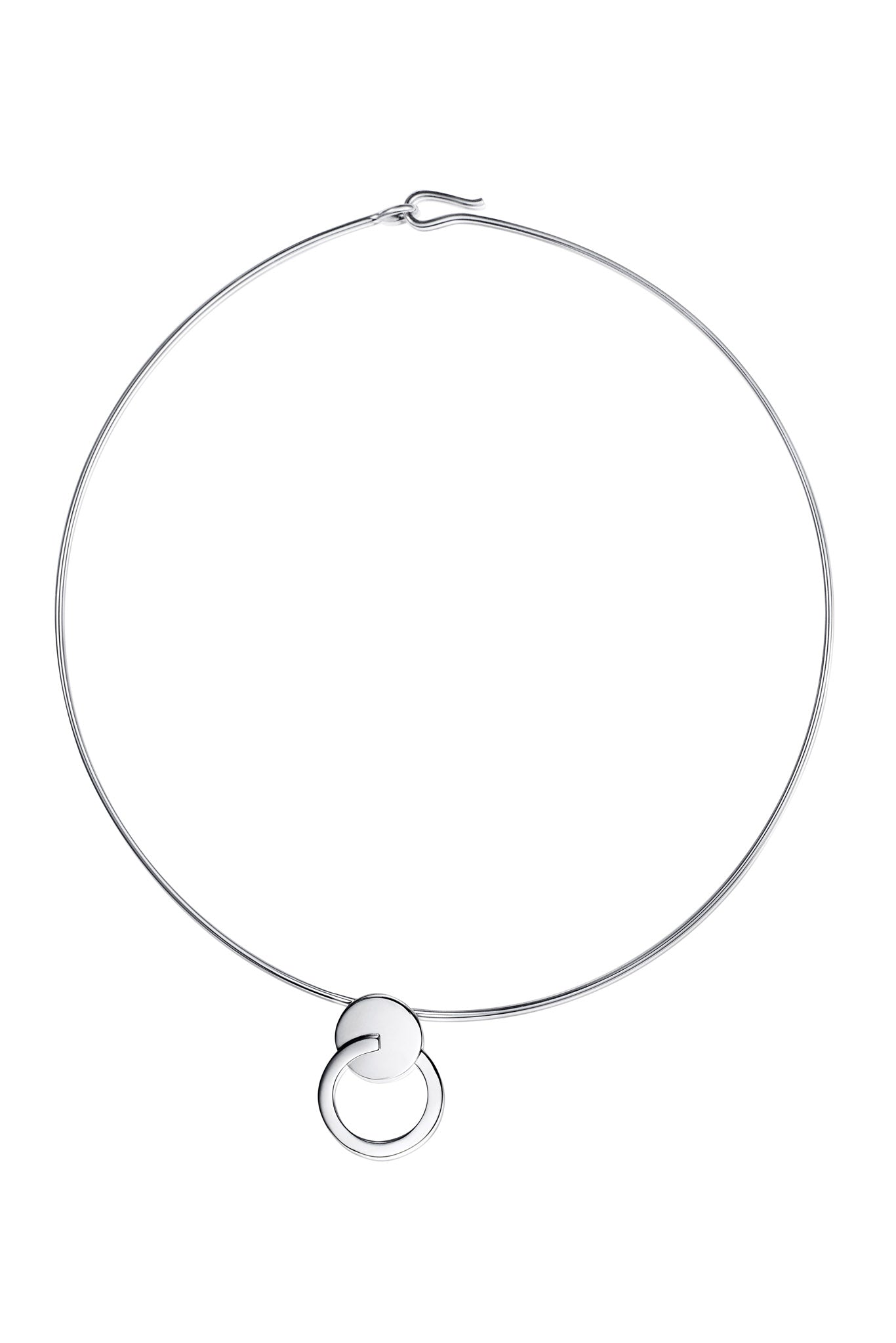 Efva Attling Tubular Bell hopeinen kaulakoru