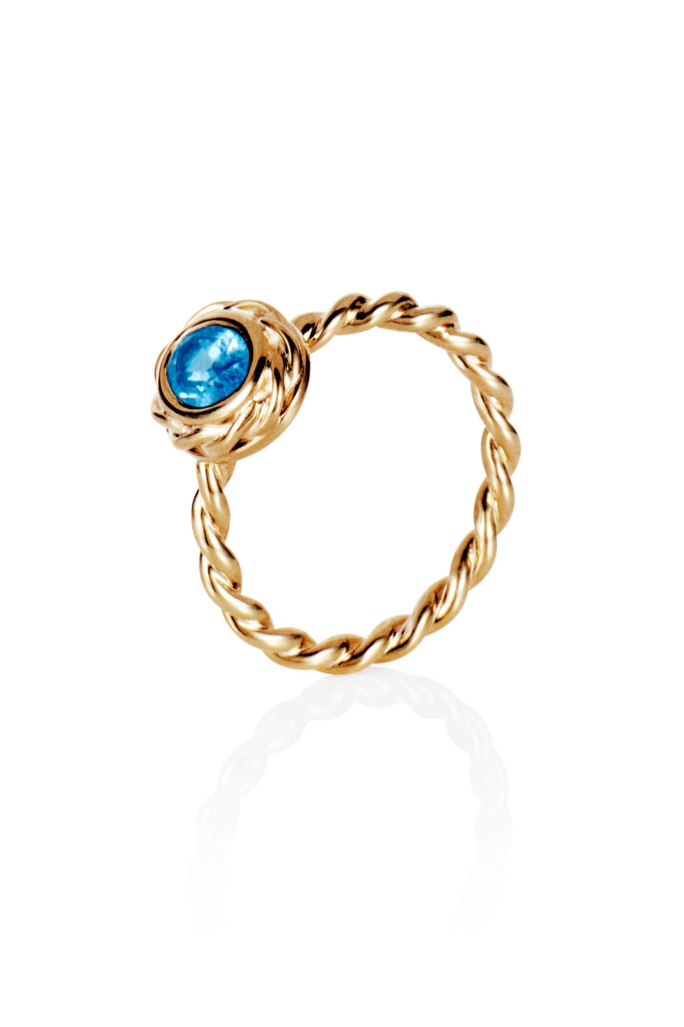 Efva Attling Wrapped Colour Ring, Blue Topaz keltakultainen sormus