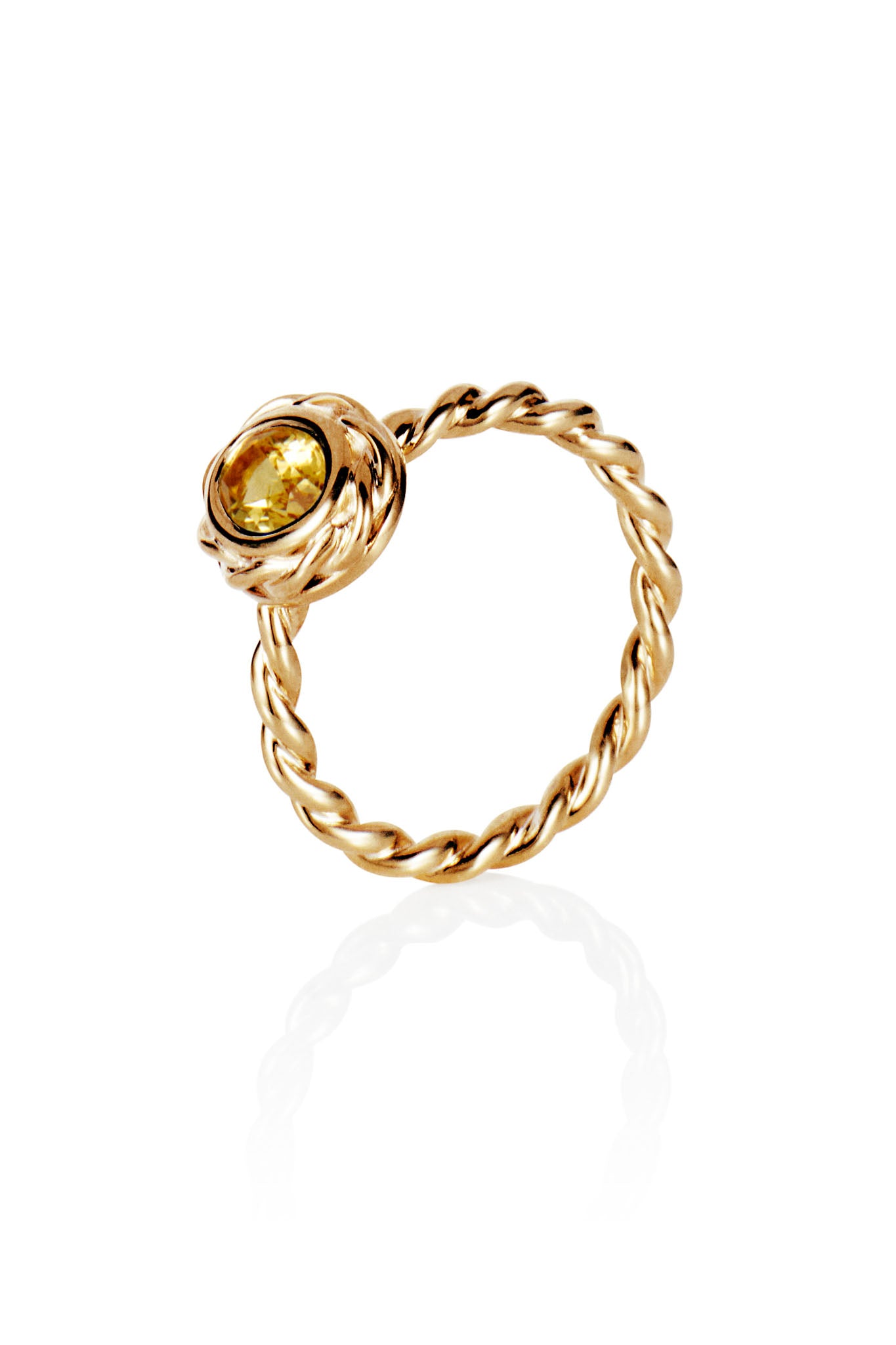 Efva Attling Wrapped Colour Ring, Citrine keltakultainen sormus