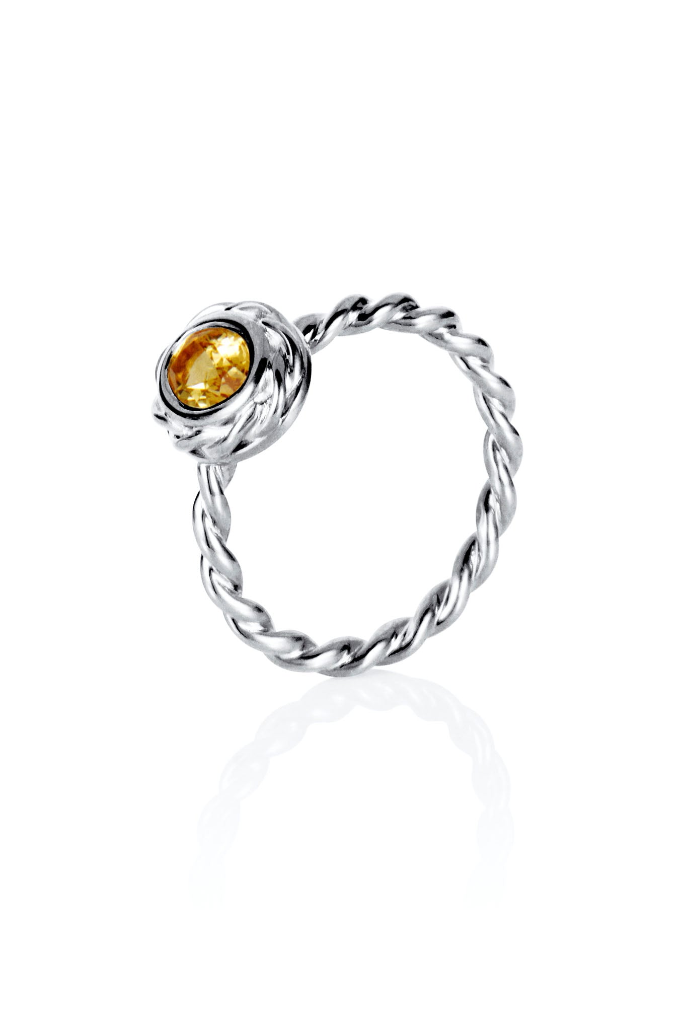 Efva Attling Wrapped Colour Ring, Citrine valkokultainen sormus