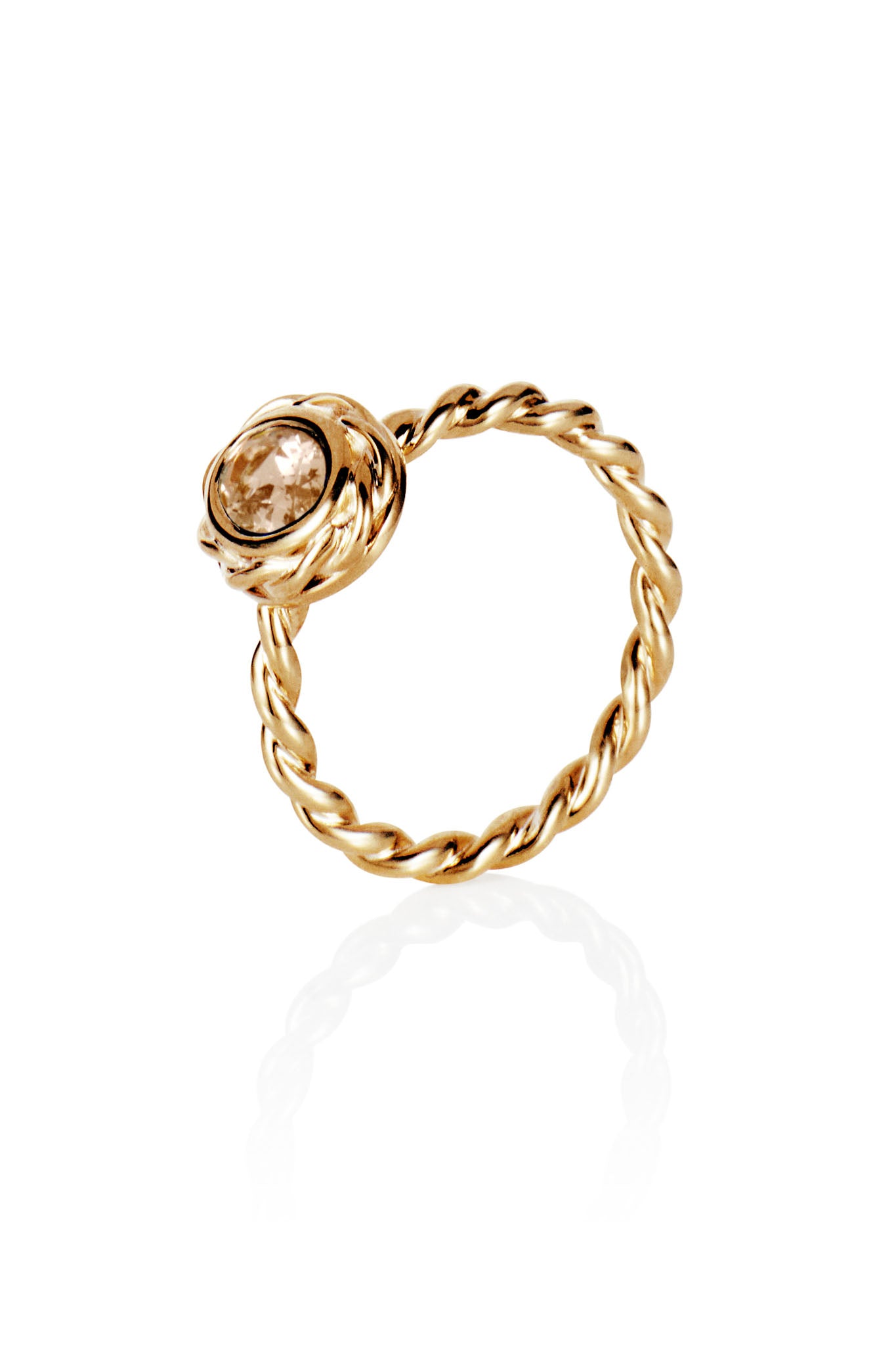 Efva Attling Wrapped Colour Ring, Morganite keltakultainen sormus