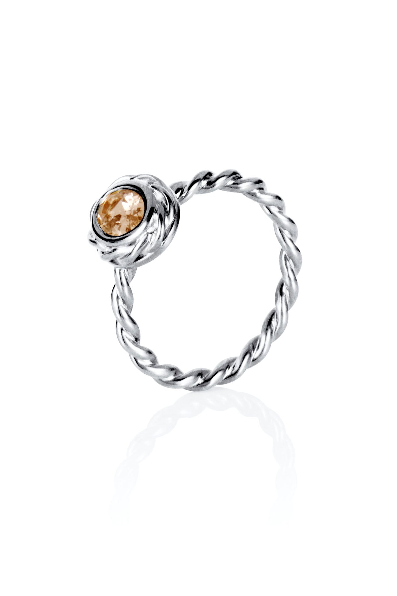 Efva Attling Wrapped Colour Ring, Morganite valkokultainen sormus
