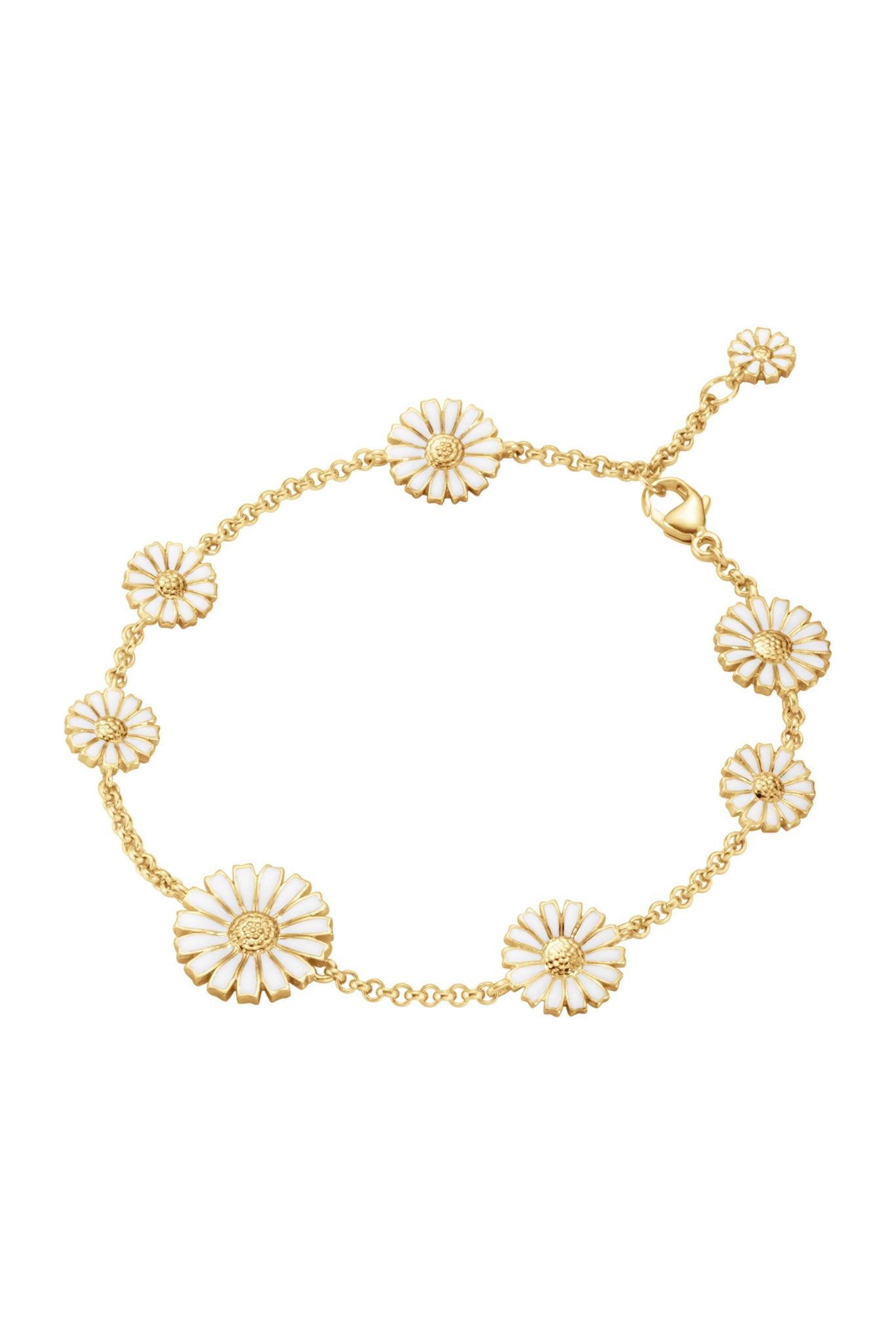 Georg Jensen Daisy kullattu hopeinen rannekoru