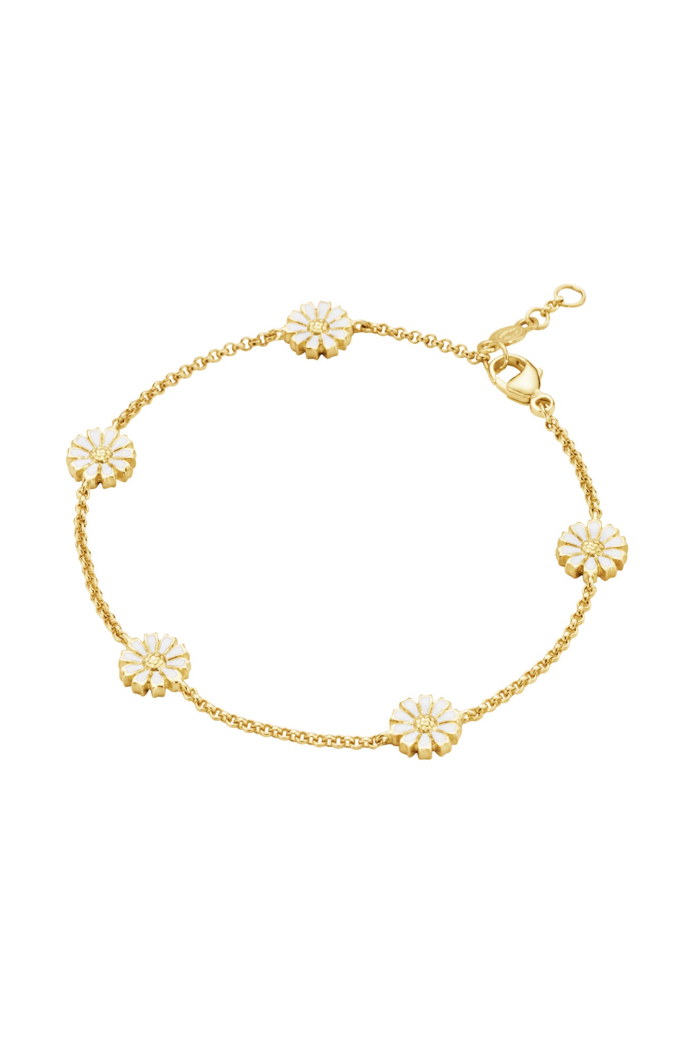 Georg Jensen Daisy kullattu hopeinen rannekoru